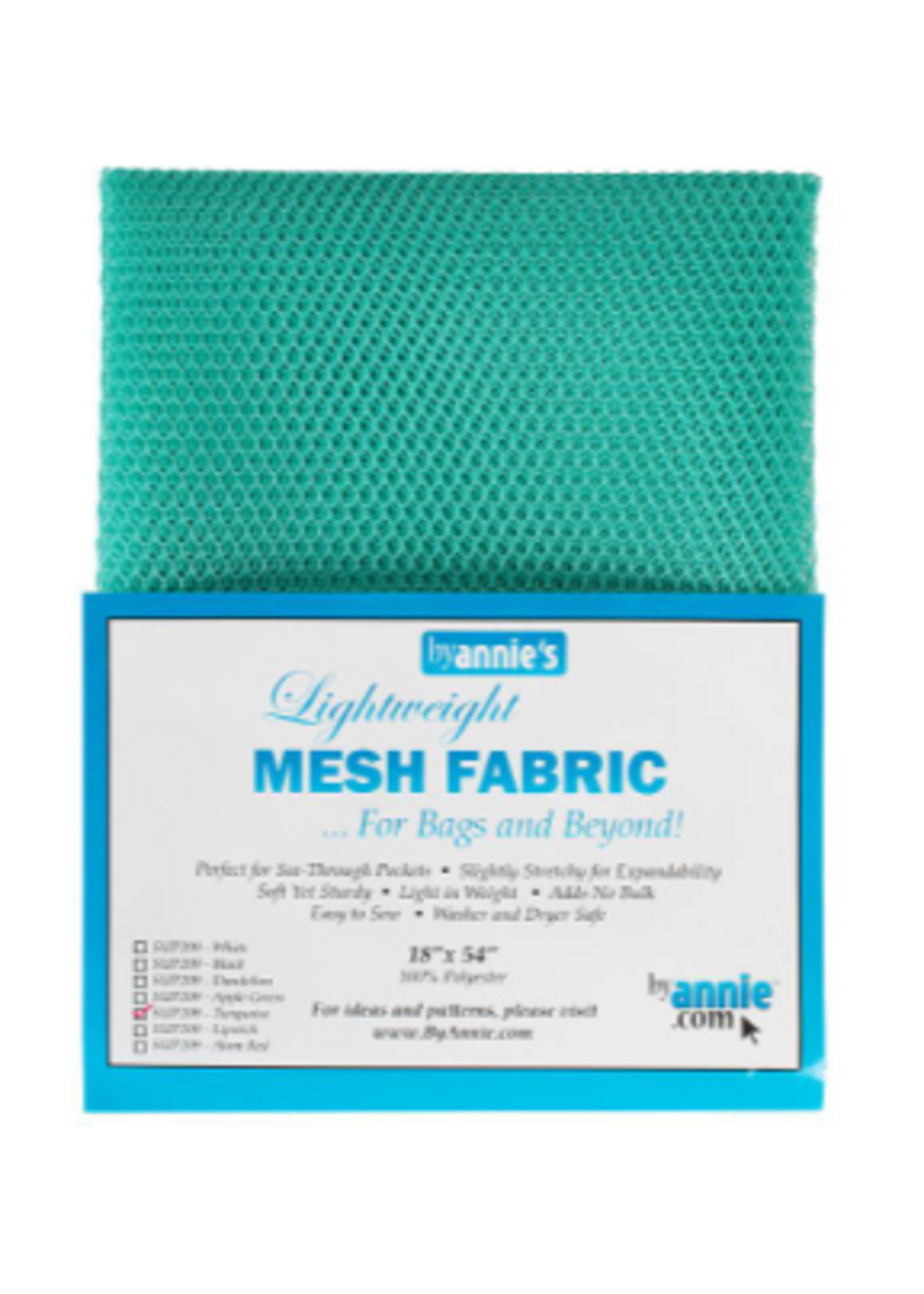 By Annie byAnnie - Lightweight Polyester Mesh Fabric - 18"x54"/45.7×137cm - Turquoise
