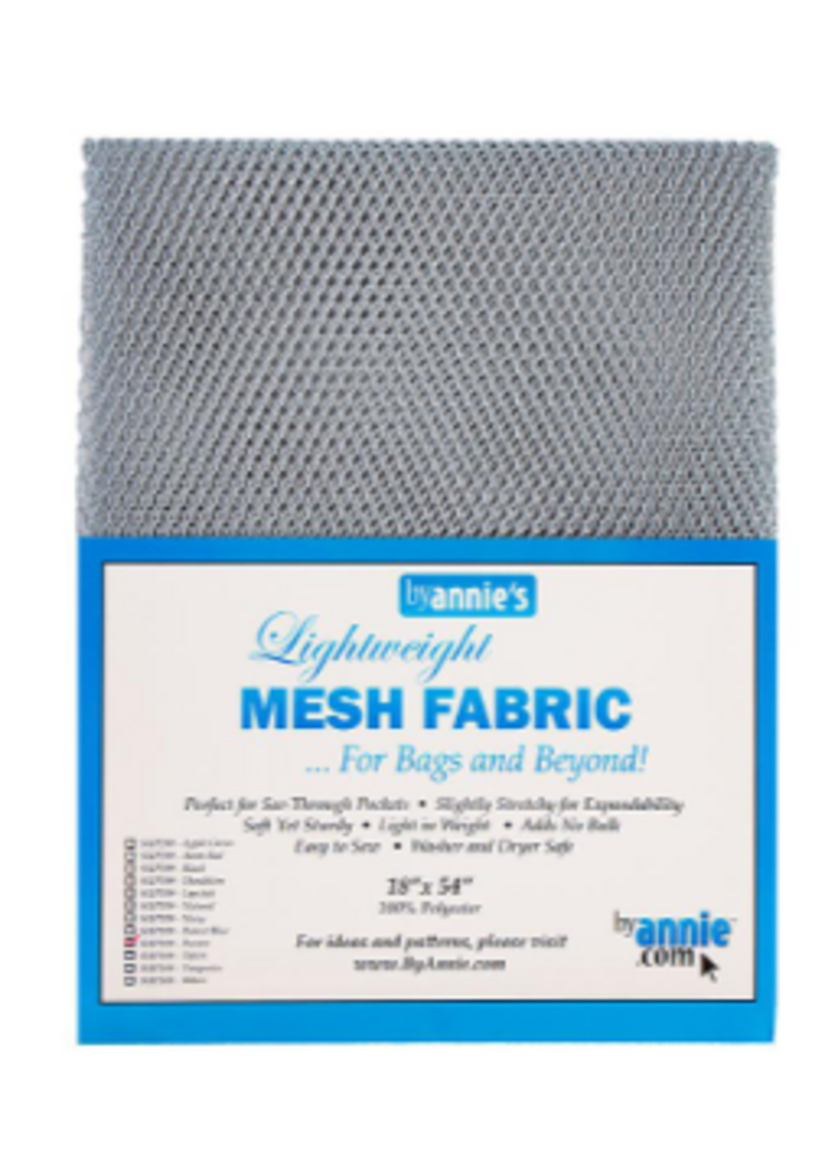 By Annie byAnnie - Lightweight Polyester Mesh Fabric - 18"x54"/45.7×137cm - Pewter