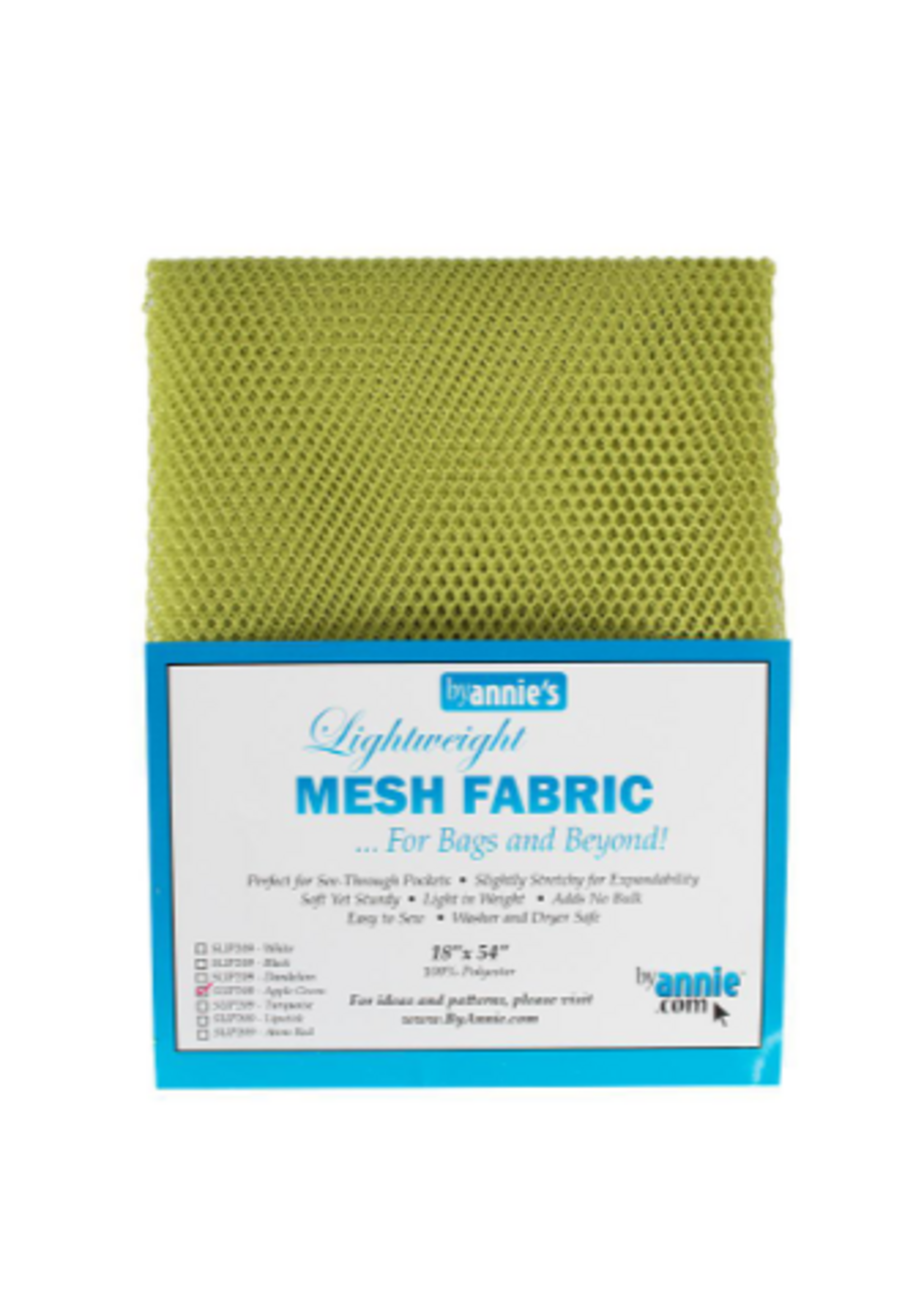 By Annie byAnnie - Lightweight Polyester Mesh Fabric - 18"x54"/45.7×137cm - Apple Green