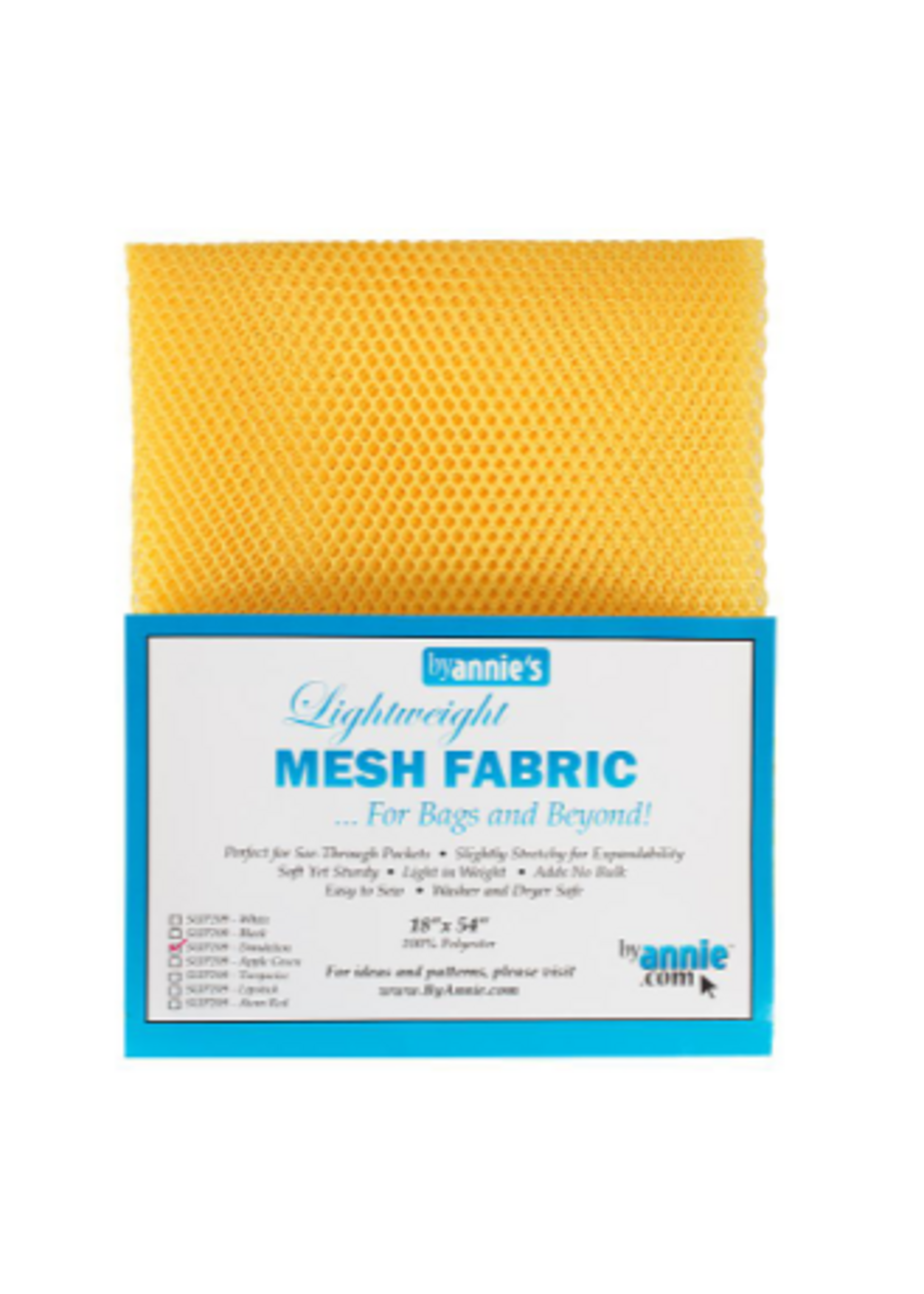 By Annie byAnnie - Lightweight Polyester Mesh Fabric - 18"x54"/45.7×137cm - Dandelion