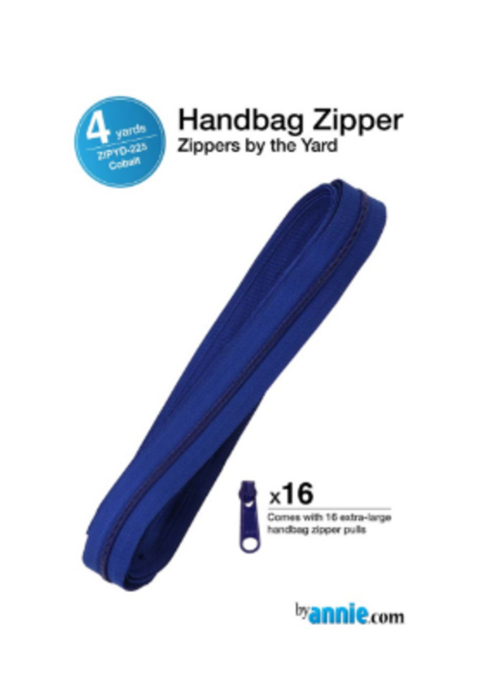 By Annie byAnnie - Zipper by the Yard - with Zipper Pulls - 4yds/3.66m - Colbalt