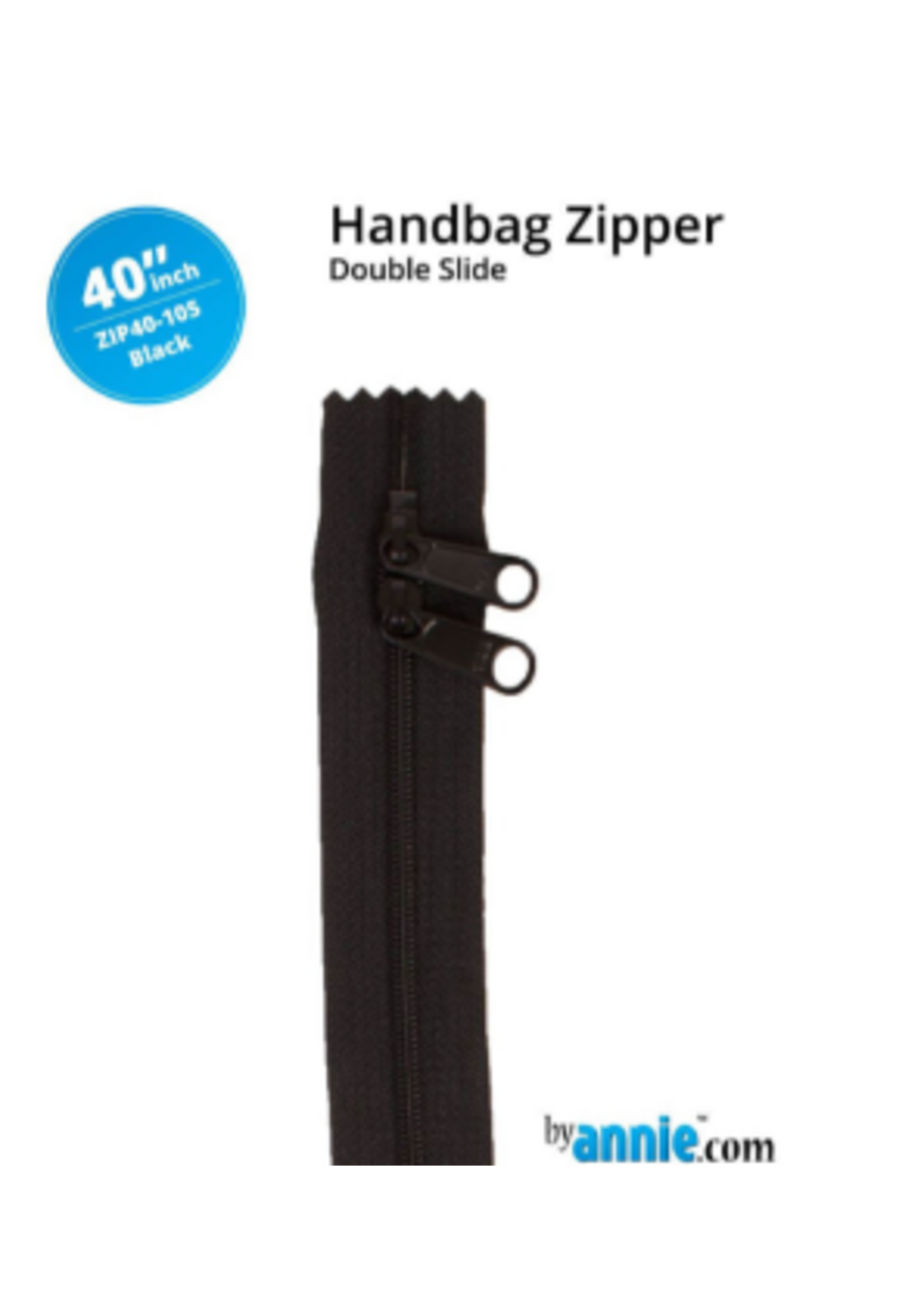 By Annie byAnnie - Handbag Zipper - Double Slide - 40in/101.6cm - Black