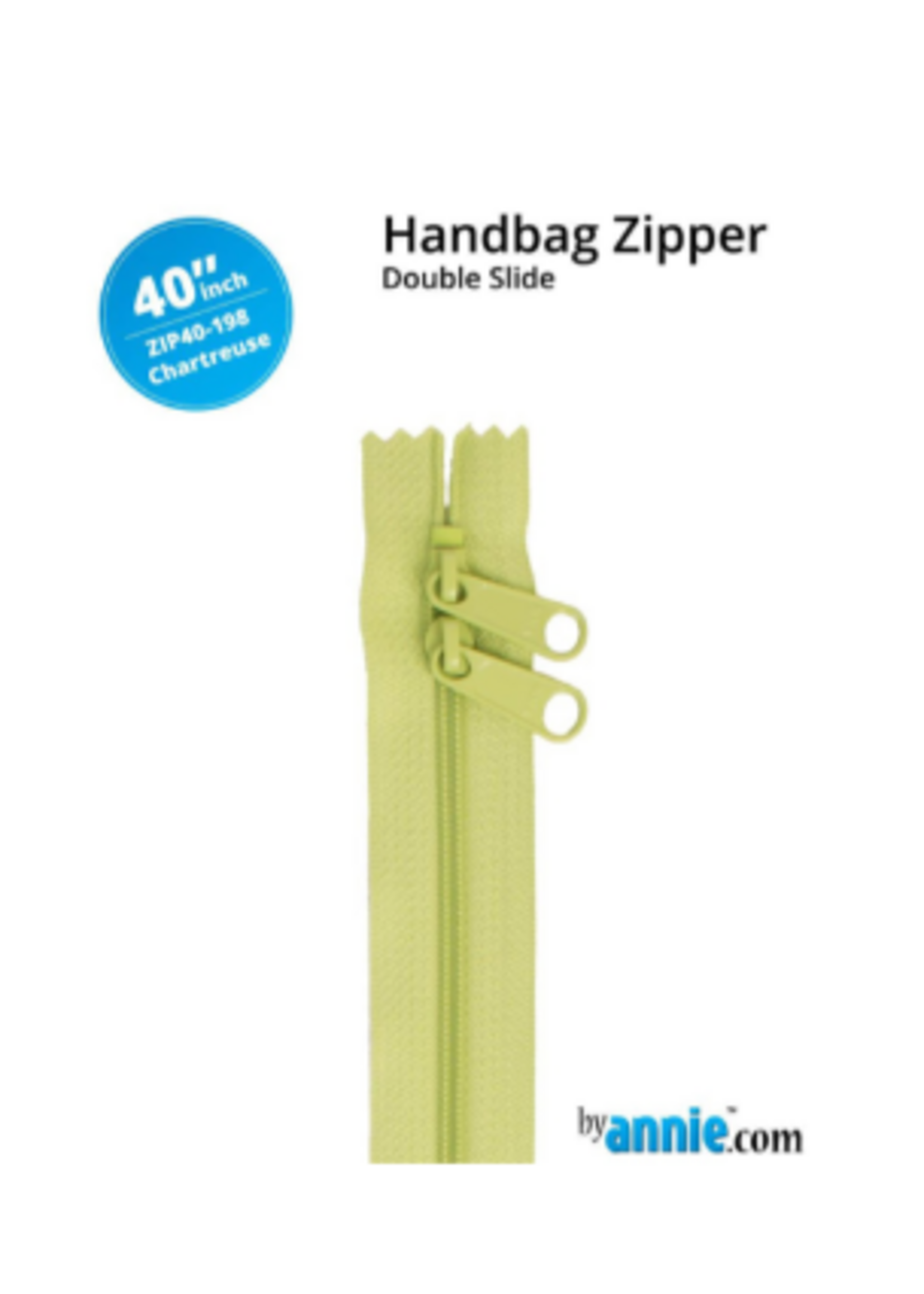 By Annie byAnnie - Handbag Zipper - Double Slide - 40in/101.6cm - Chartreuse