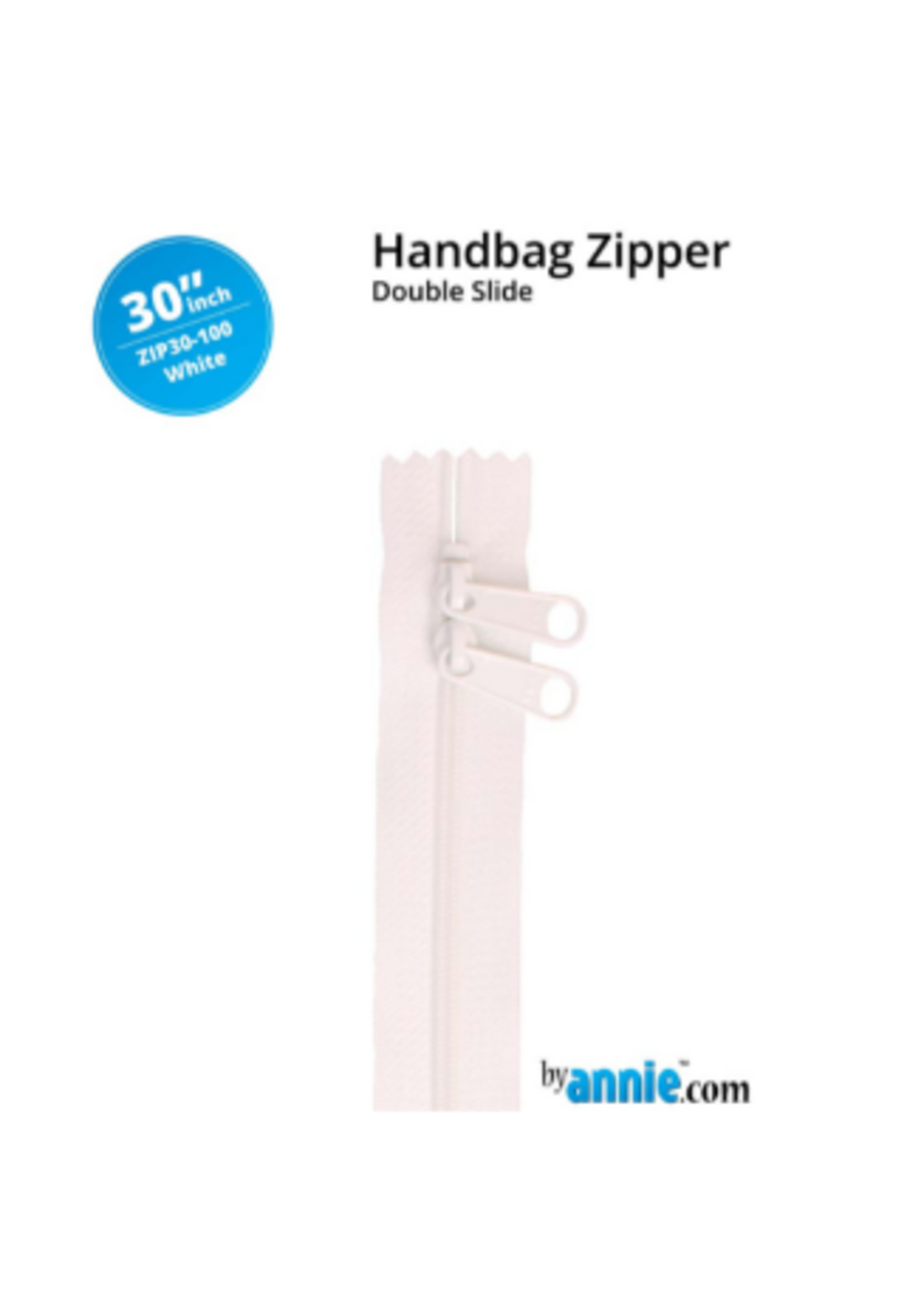 By Annie byAnnie - Handbag Zipper - Double Slide - 30in/76.2cm - White