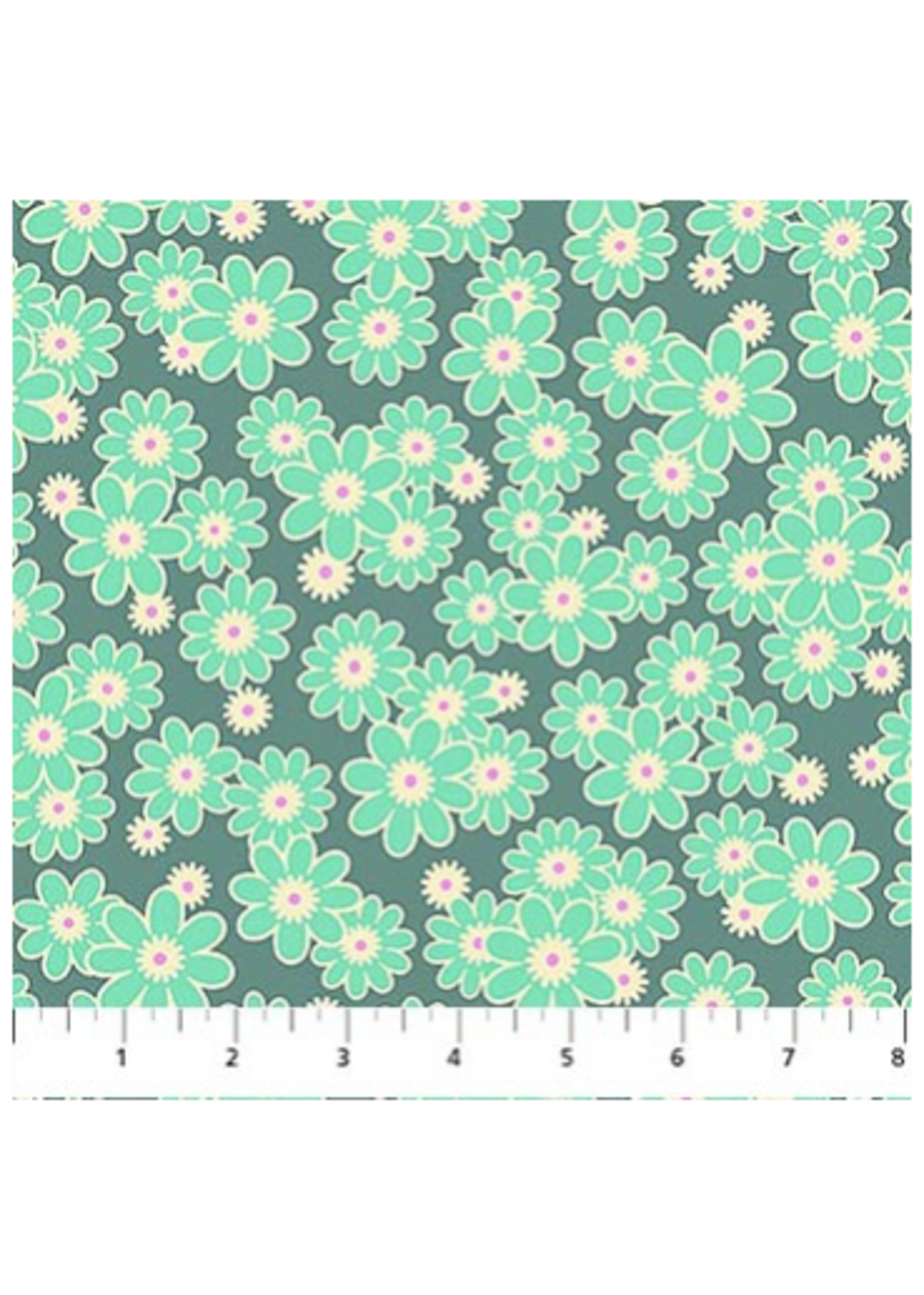 FIGO Fabrics Daisy Crush Slate  1 unit = 10 cm = 4 inches