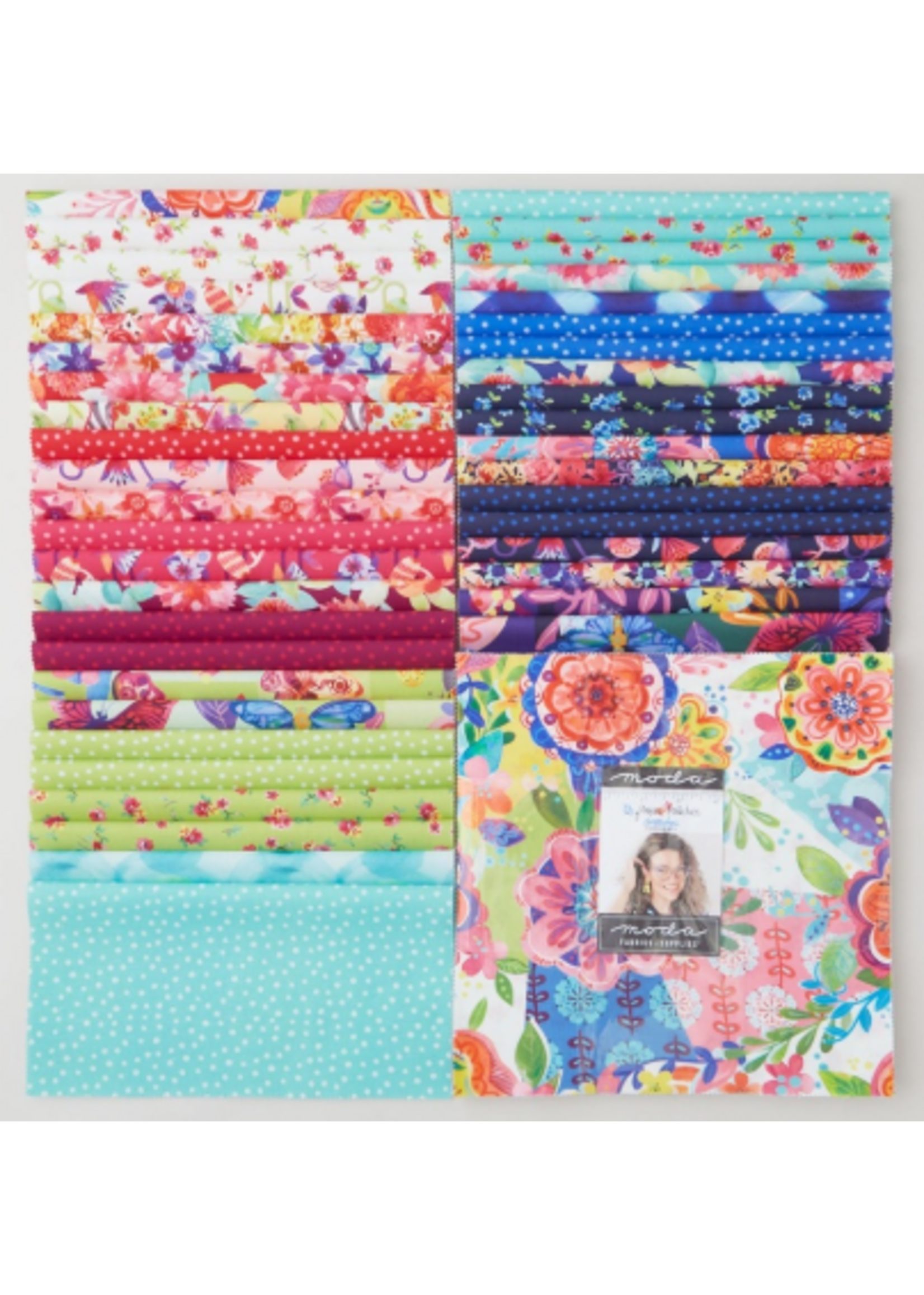 Moda Flower Patches - 10in/25.4cm Squares - Layer Cake - 42pcs