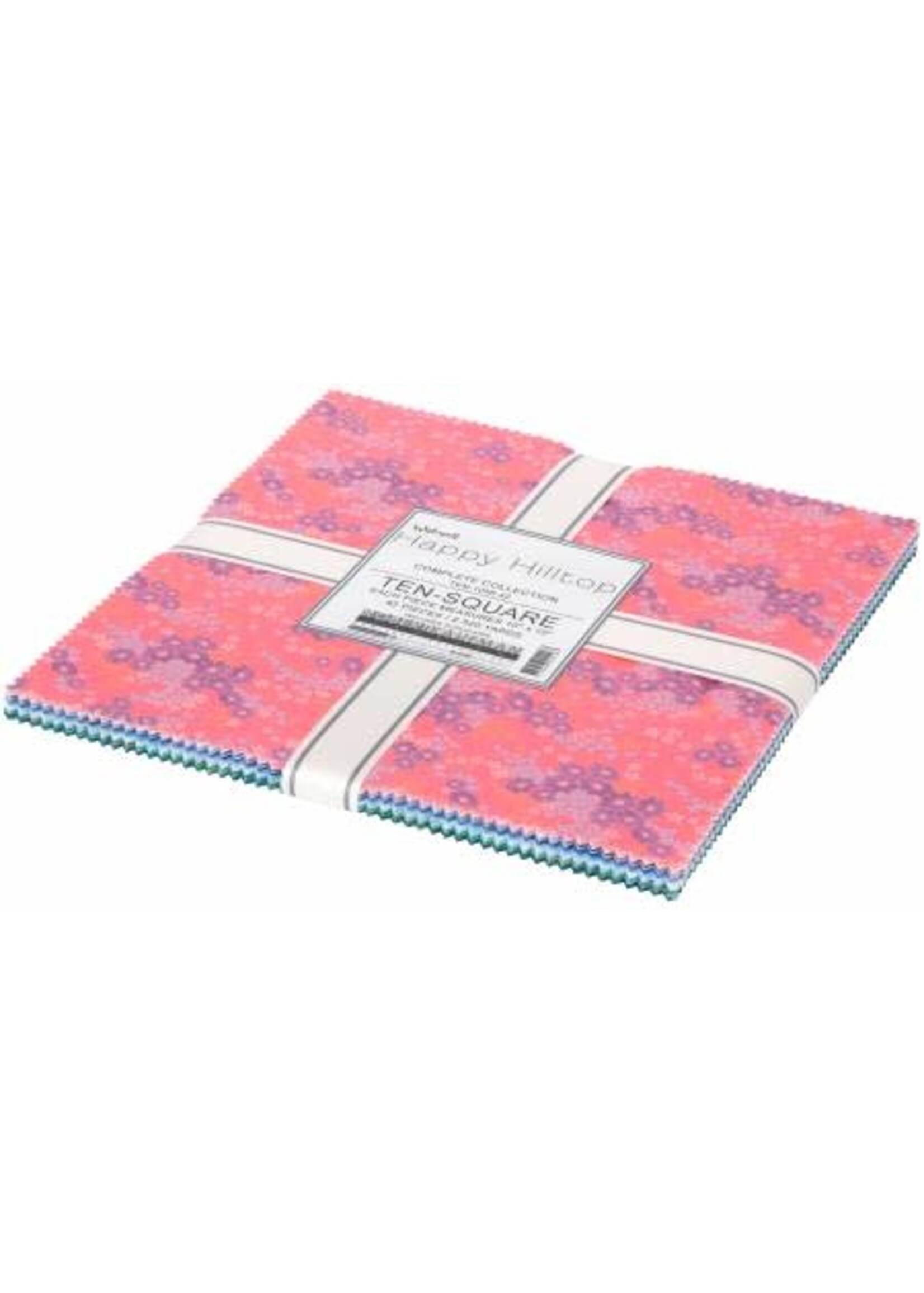 Robert Kaufman Fabrics Happy Hilltop - 10in/25.4cm Squares - Layer Cake - 42pcs