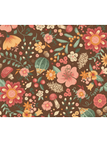 Blank Quilting Maple & Marigolds Cocoa  1 unit = 10cm = 4 inches