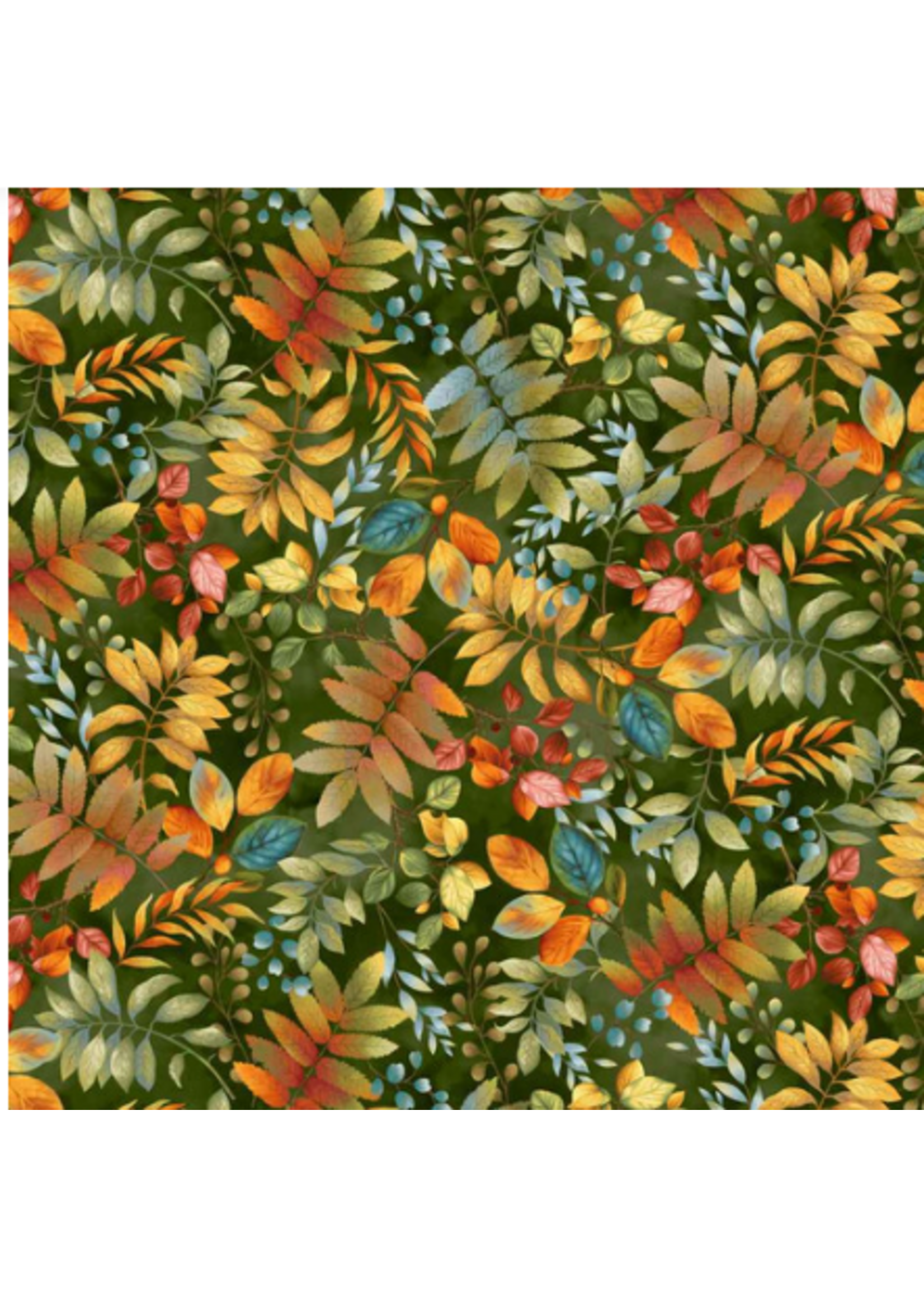 Studio E Fabrics Baskets Of Autumn Blessings  Forrest  1 Unit = 10 cm = 4 inches