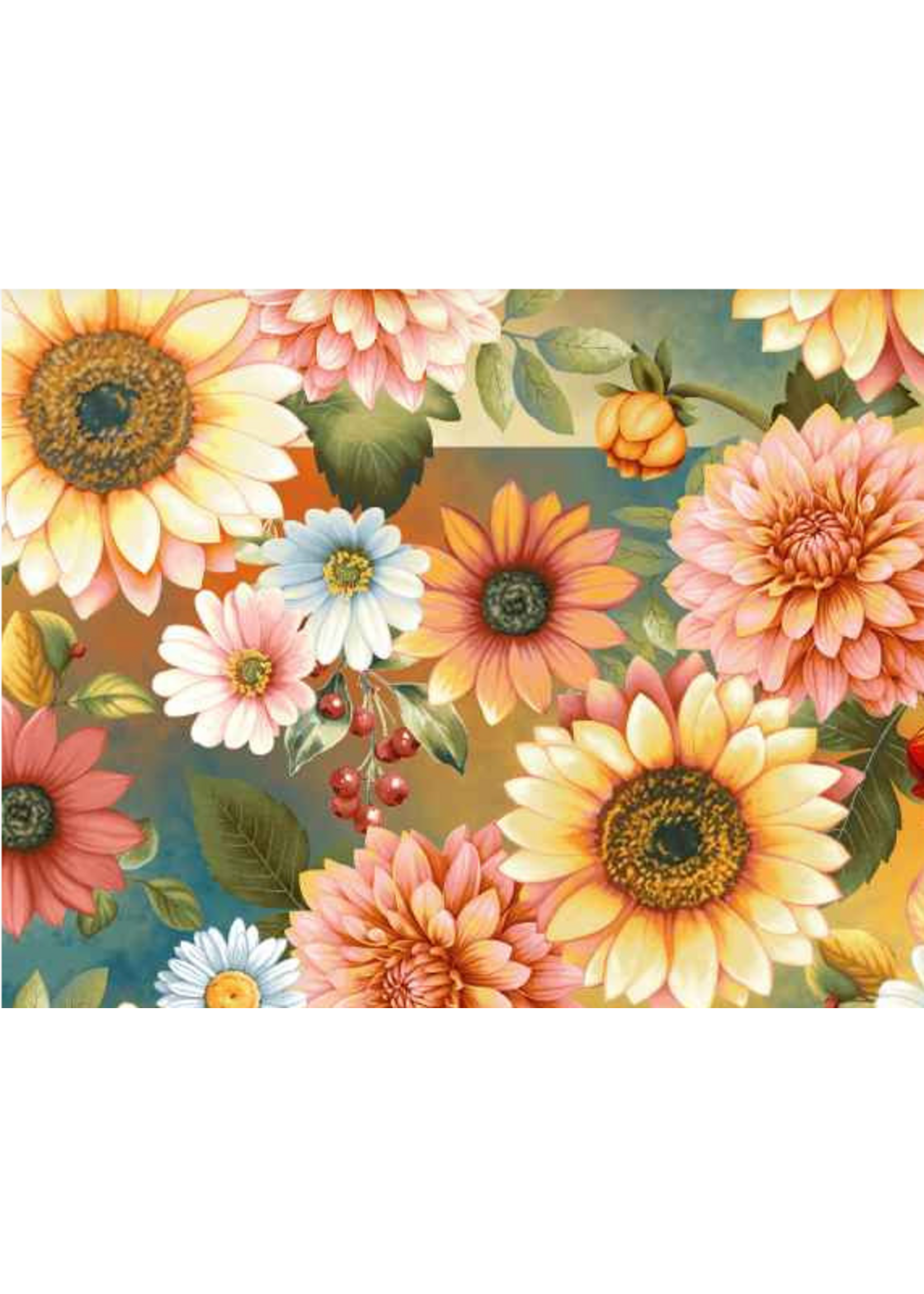 Studio E Fabrics Baskets Of Autumn Blessings  Blue Multi   1 Unit = 10 cm = 4 inches