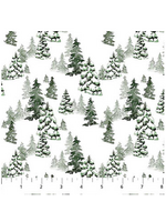 FIGO Fabrics Snowbound White  With tree's  1 Unit = 10 cm = 4 inches
