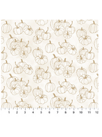 Northcott Night owl Cream Pumpkins  1 unit = 10 cm = 4 inches