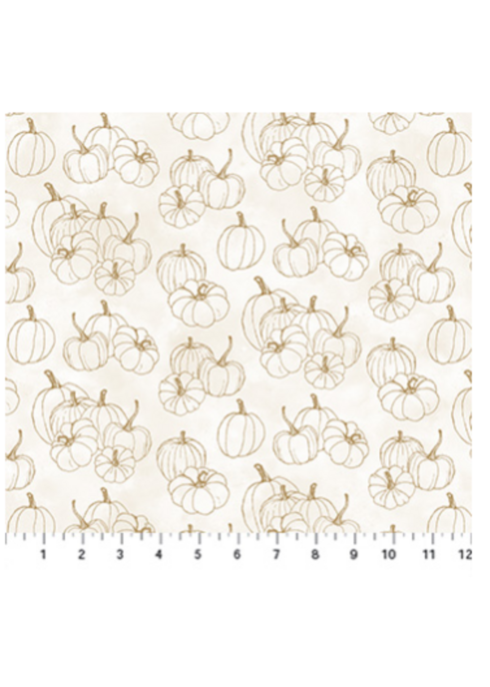 Northcott Night owl Cream Pumpkins  1 unit = 10 cm = 4 inches