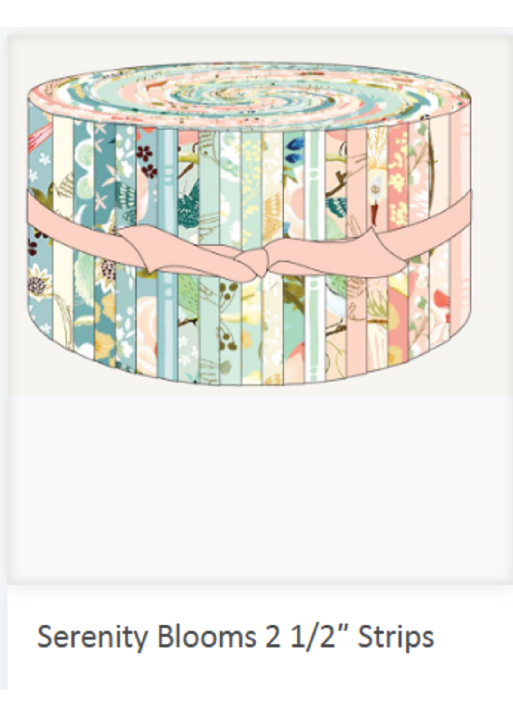 Poppie Cotton Serenity Blooms - 2.5in/6.35cm - Jelly Roll - 40pcs