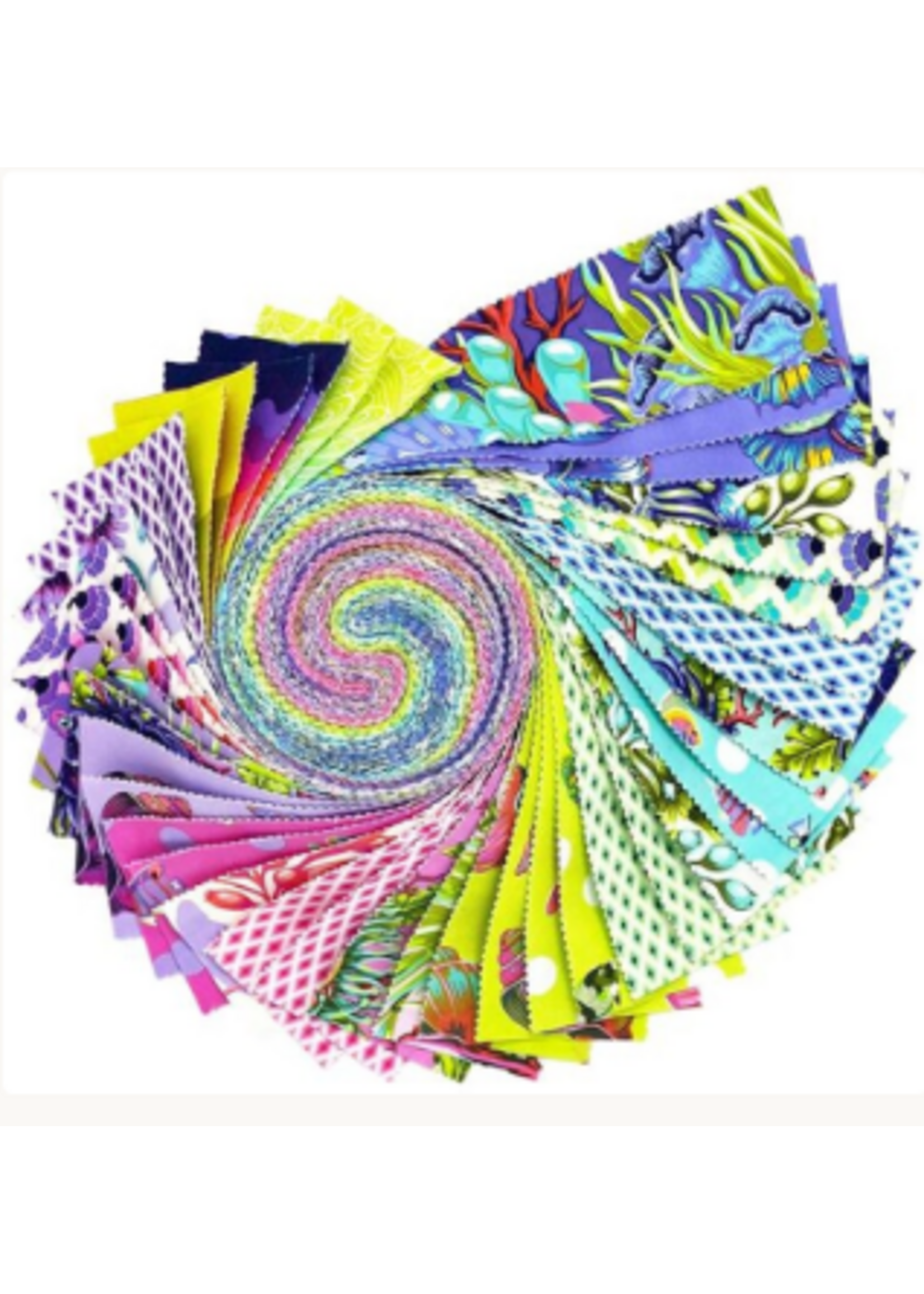 FreeSpirit Fabrics Tula Pink - Floral Reef - 2.5in/6.35cm - Jelly Roll - 40pcs
