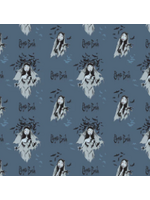 Camelot Fabrics Corpse Bride Collection -Emily Poses Navy  1 unit = 10 cm = 4 inches