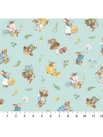 Northcott Country Mouse Blue  Multi  1 unit = 10 cm = 4 inches