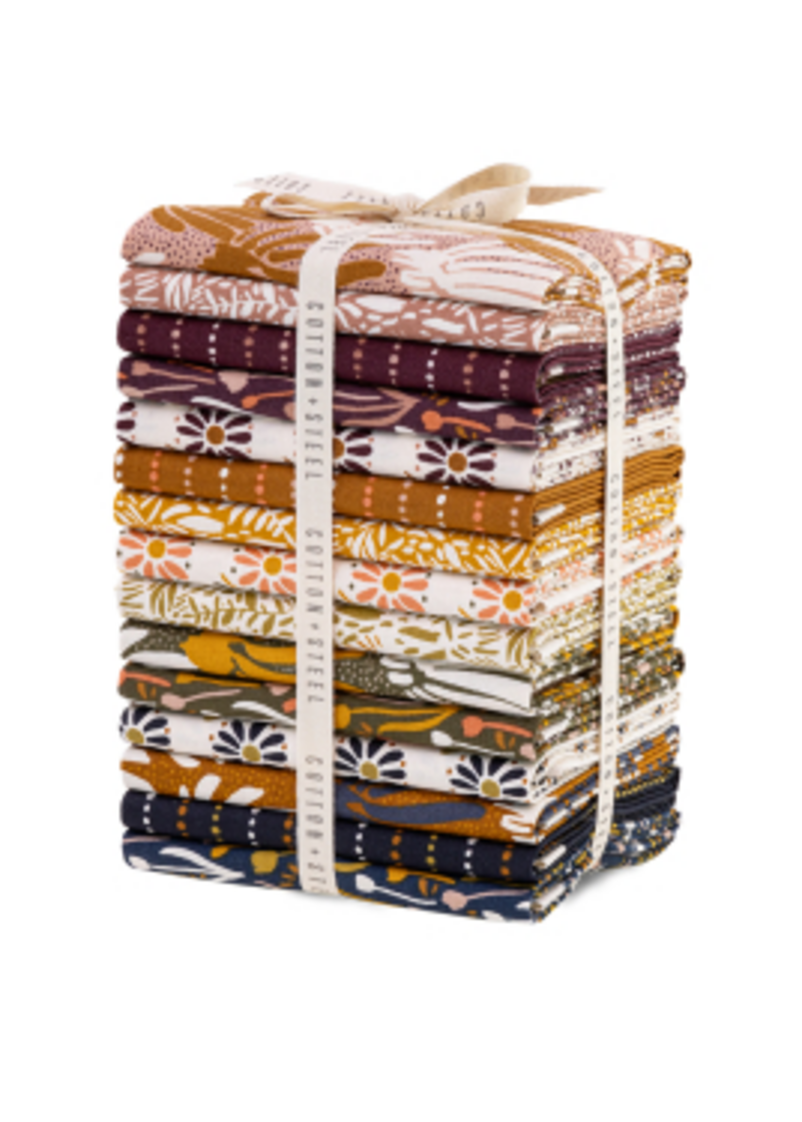 Cotton + Steel Marked By Nature - 20x18in/50.8x45.72cm Squares - Fat Quarter Pack - 20 pcs