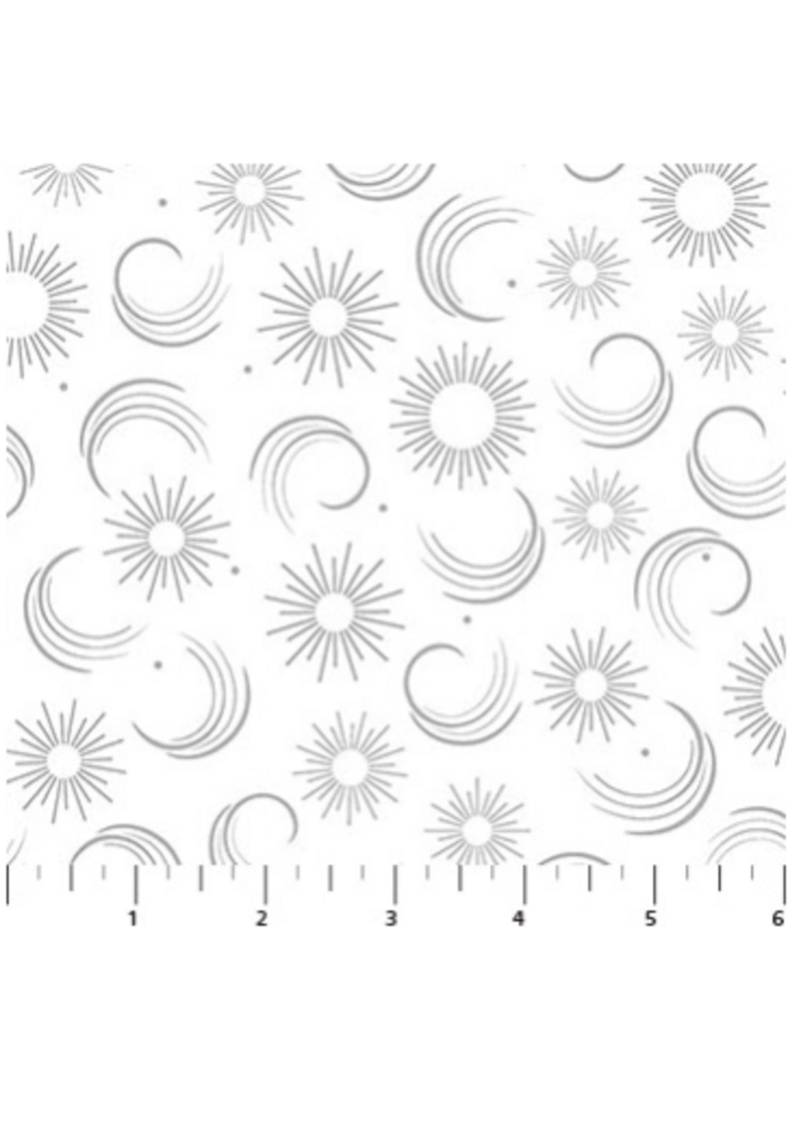 Patrick Lose Wintry Luster Silver Starburst and Swirls  1 unit = 10 cm = 4 inches
