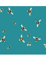 SEWING SANCTUARY Bee World  Teal  1 unit = 10 cm = 4 inches