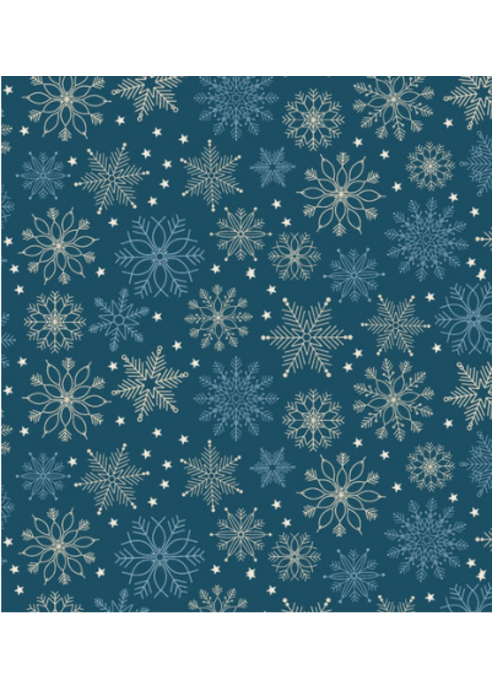 Blank Quilting Holly Jolly Calico Navy Snow Flakes  1 unit = 10 cm = 4 inches