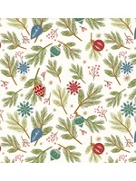 Blank Quilting Holly Jolly Calico Ecru
