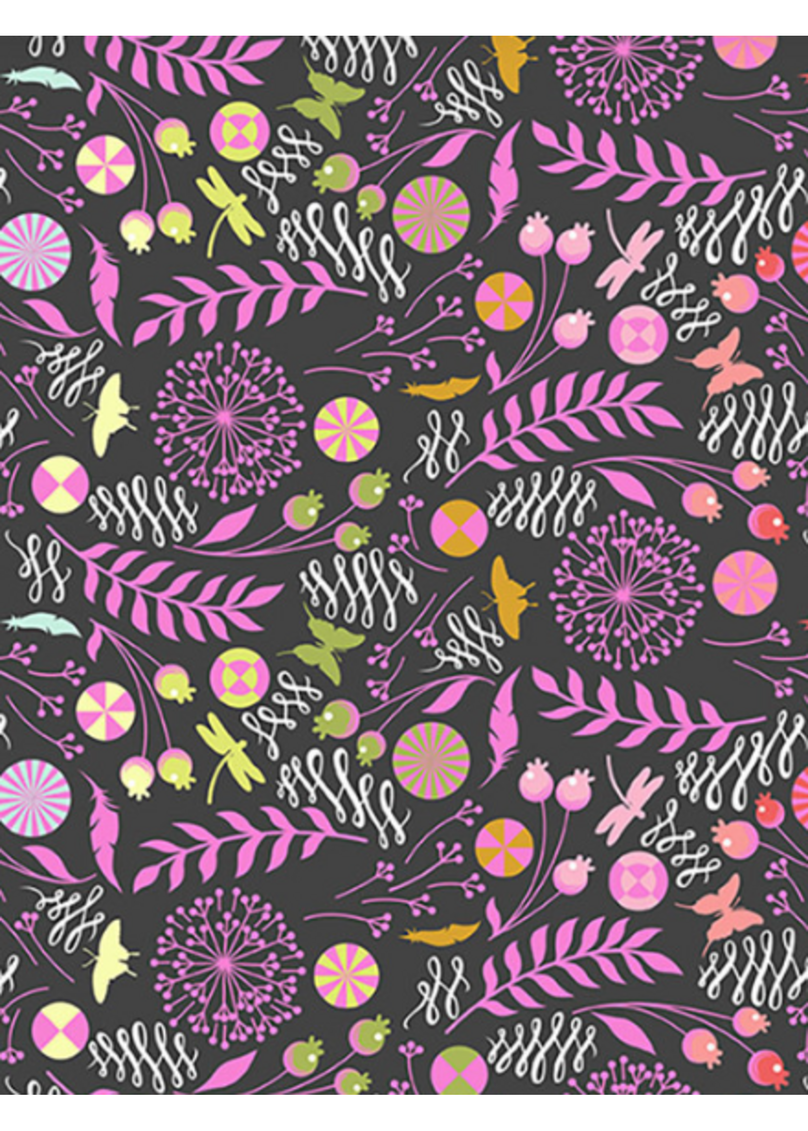 Tula Pink Tula Pink  Dandelion - Licorice || Prince Charming Déjà Vu  1 unit = 10 cm = 4 inches