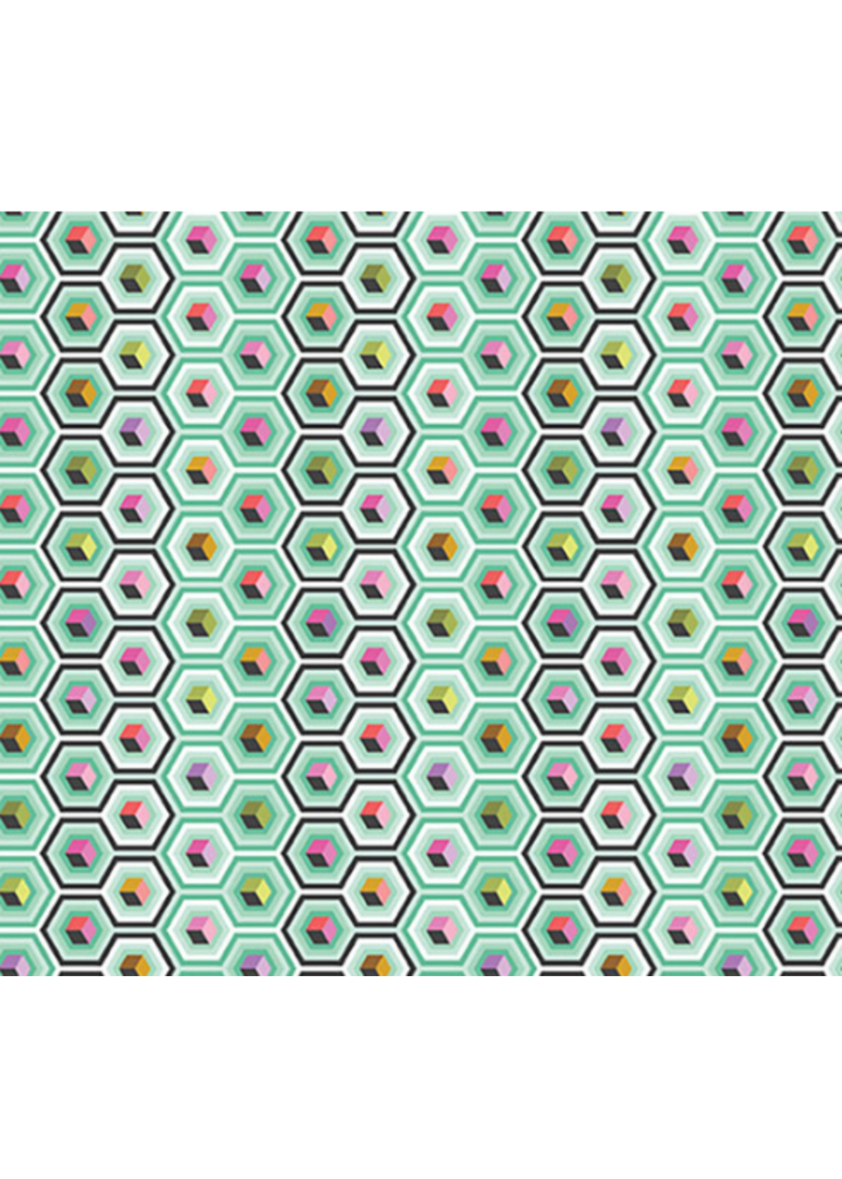Tula Pink Hex Box - Sweet Mint || Prince Charming Déjà Vu   1 unit = 10 cm = 4 inches