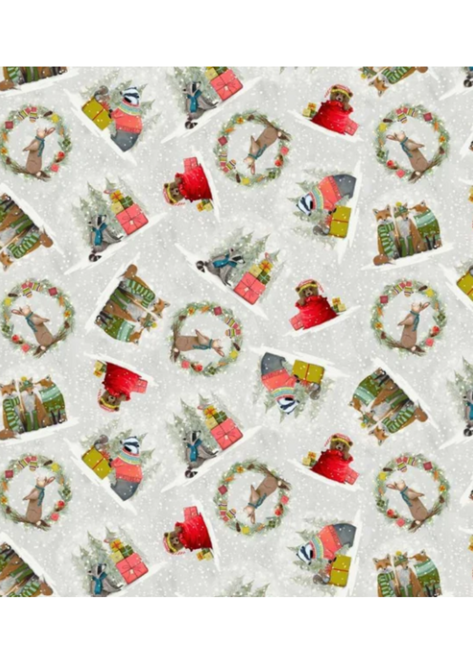Studio E Fabrics HOLLY WOODS by Studio E Critter Vignette/Pearl
