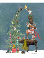 Studio E Fabrics HOLLY WOODS by Studio E Critter Slate Panel  34 x 42