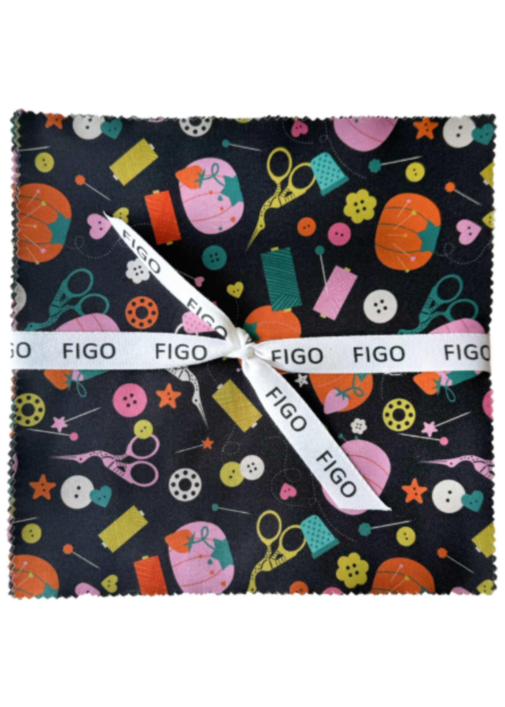 FIGO Fabrics Figo - Bits and Bobs Layer cake  10 Inch square