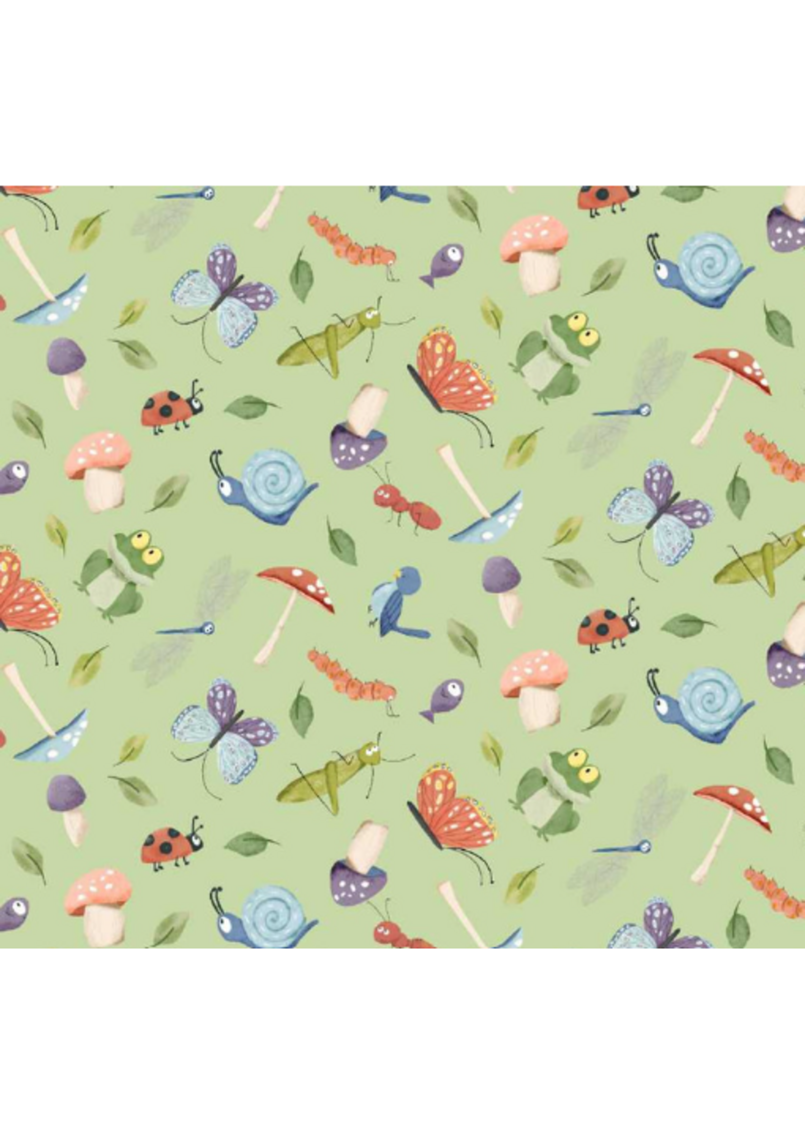 Studio E Fabrics Sweet Cee Creative - Lucky Duck  Matcha  1 unit = 10cm = 4 inches