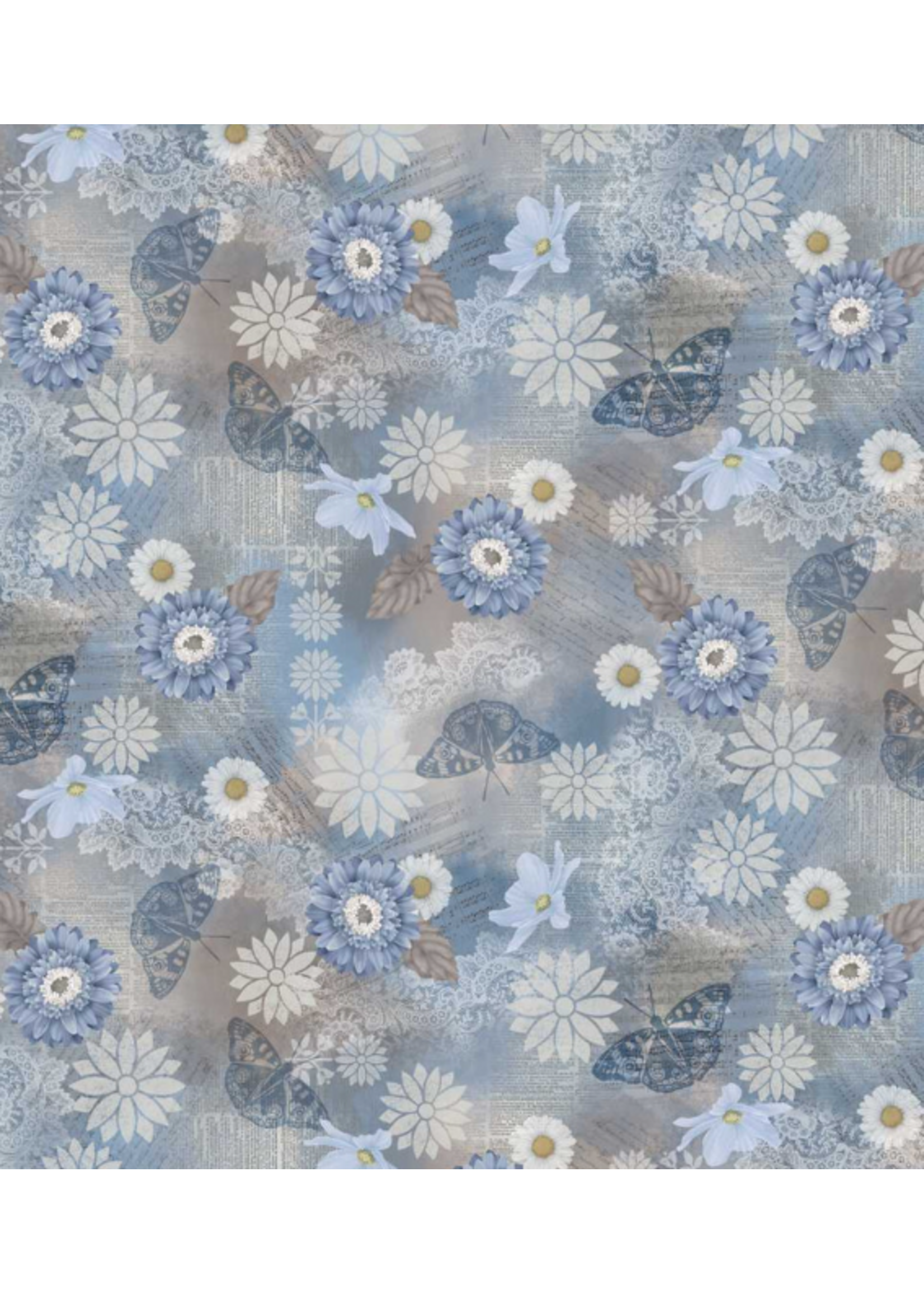 Studio E Fabrics Studio E  - Kindly Your - Blue/Taupe   1 Unit = 10 cm = 4 Inches