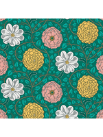 Benartex Blooming Color Harmony By Contempo Studio- Dark Teal  1 unit = 10 cm = 4 inches
