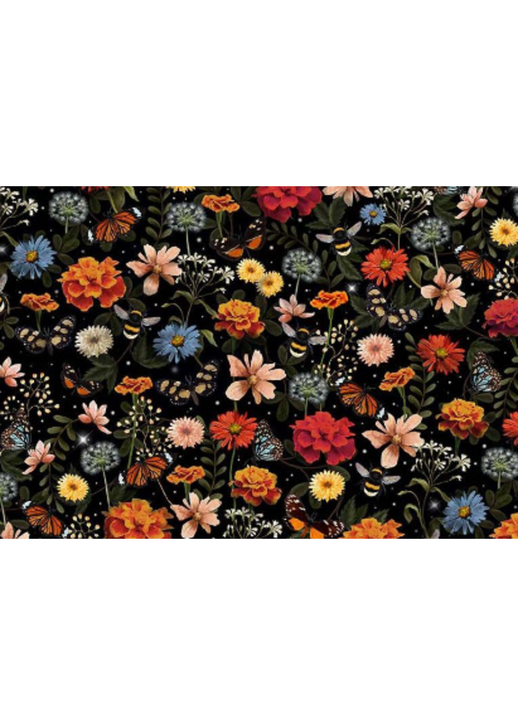Timeless Treasures Into The Woods Pollinator Floral Multi  1 unit = 10 cm = 4 inches