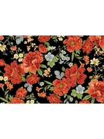 Timeless Treasures Imperial Blooms Asian Medium Floral  1 unit = 10 cm = 4 inches