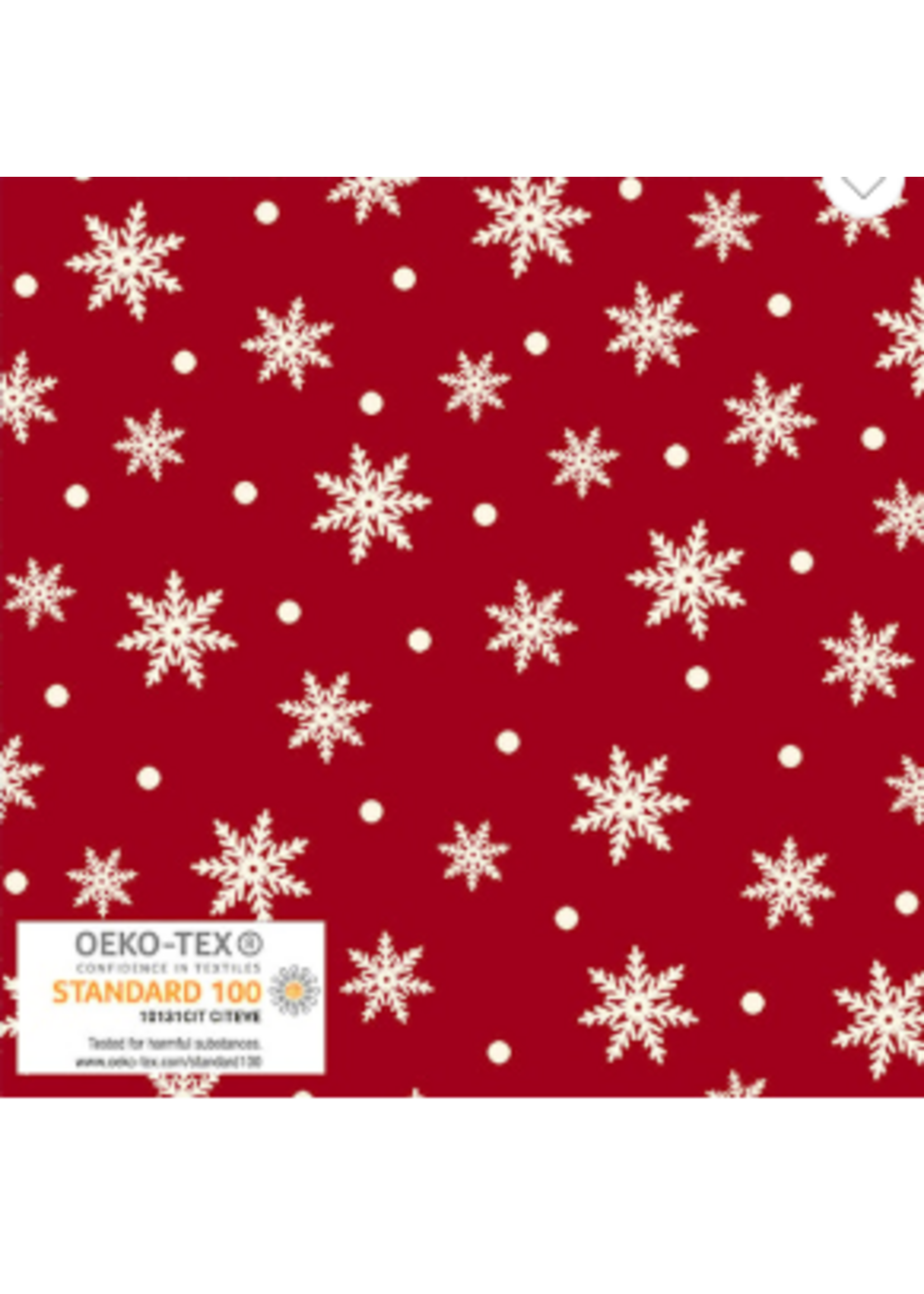 Blank Quilting Scandinavian Christmas Red Snow Flakes  1 unit = 10 cm = 4 inches