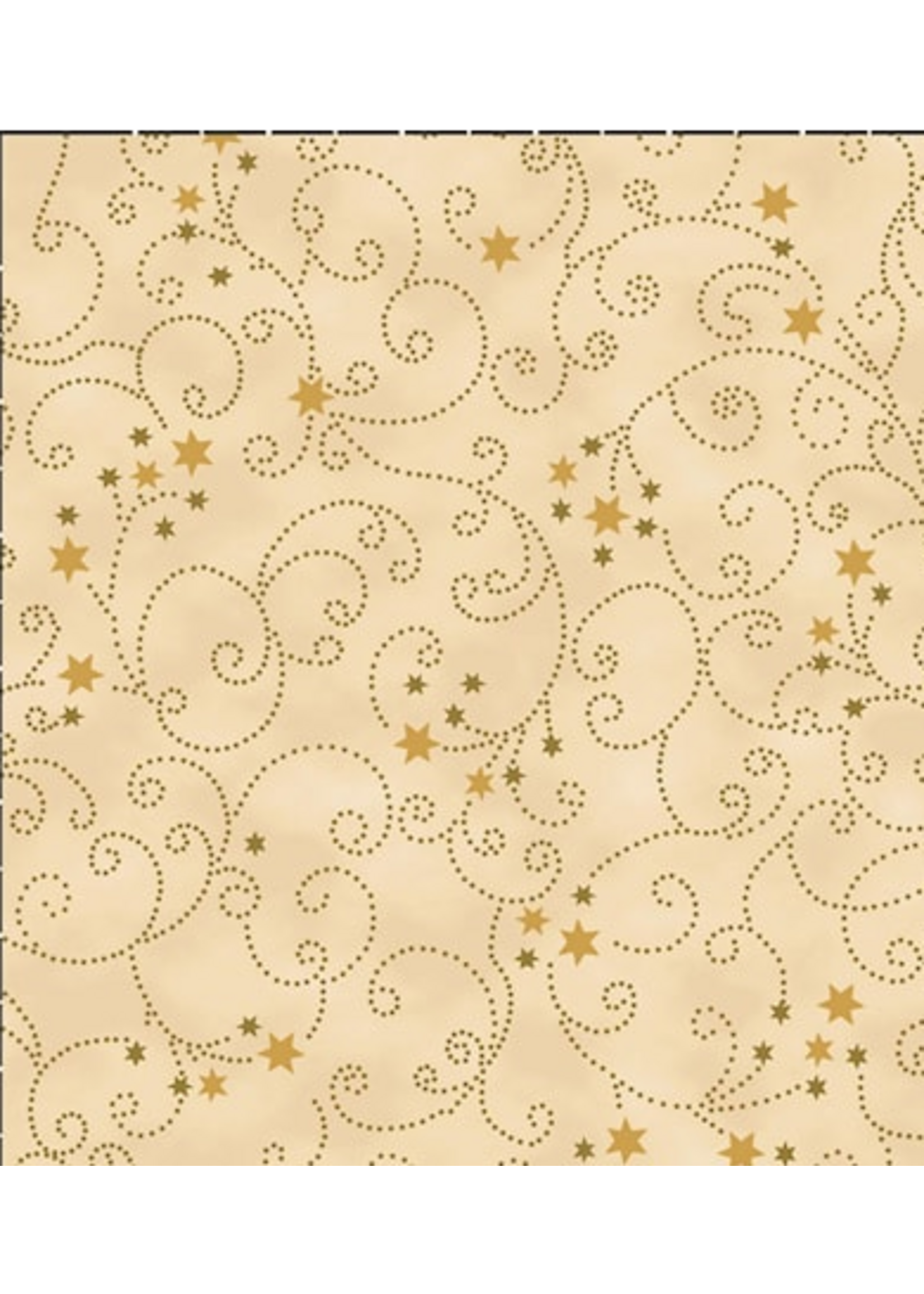 Blank Quilting Stof for Blank Quilting Snow Crystals Beige/Gold Stars  1unit= 10cm=4 inches