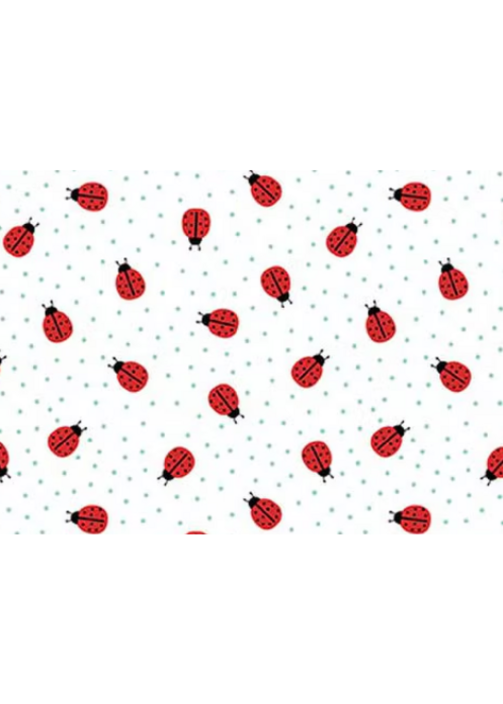 Riley Blake Little Lady Bug White  1 unit = 10 cm = 4 inches