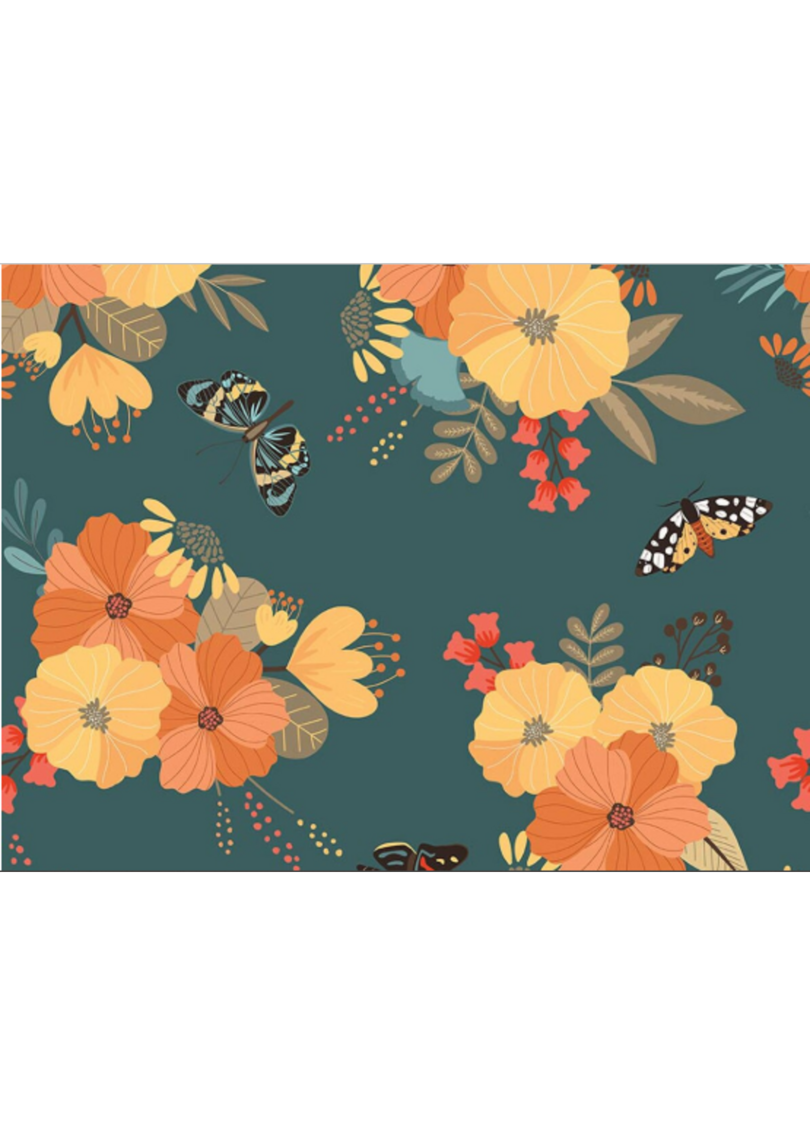Riley Blake Secret Garden Main Teal  1 unit = 10 cm = 4 inches