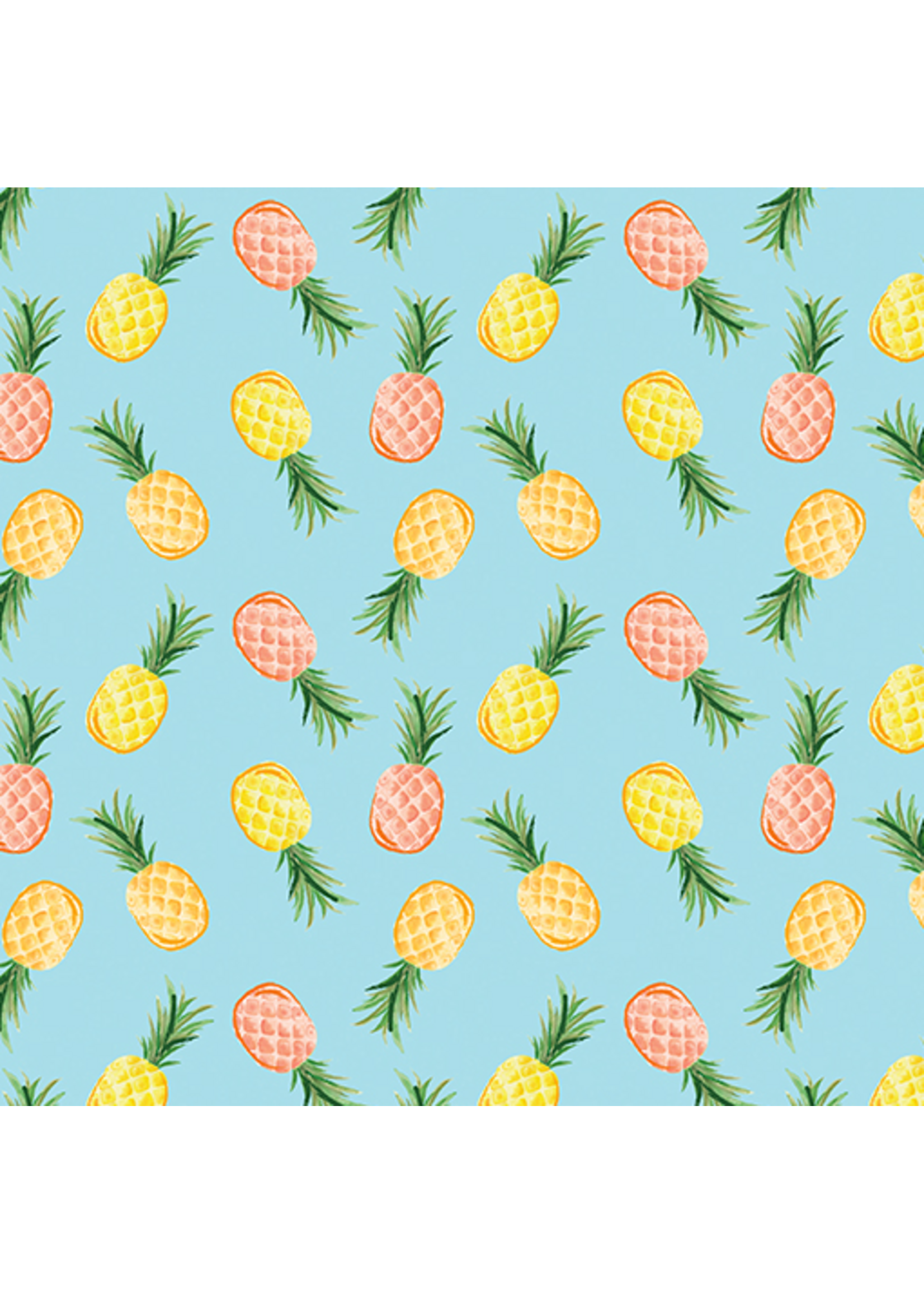 Benartex Tropical Splash By Kanvas Studios - Light Blue Pineapples   1 unit = 10cm = 4 inches