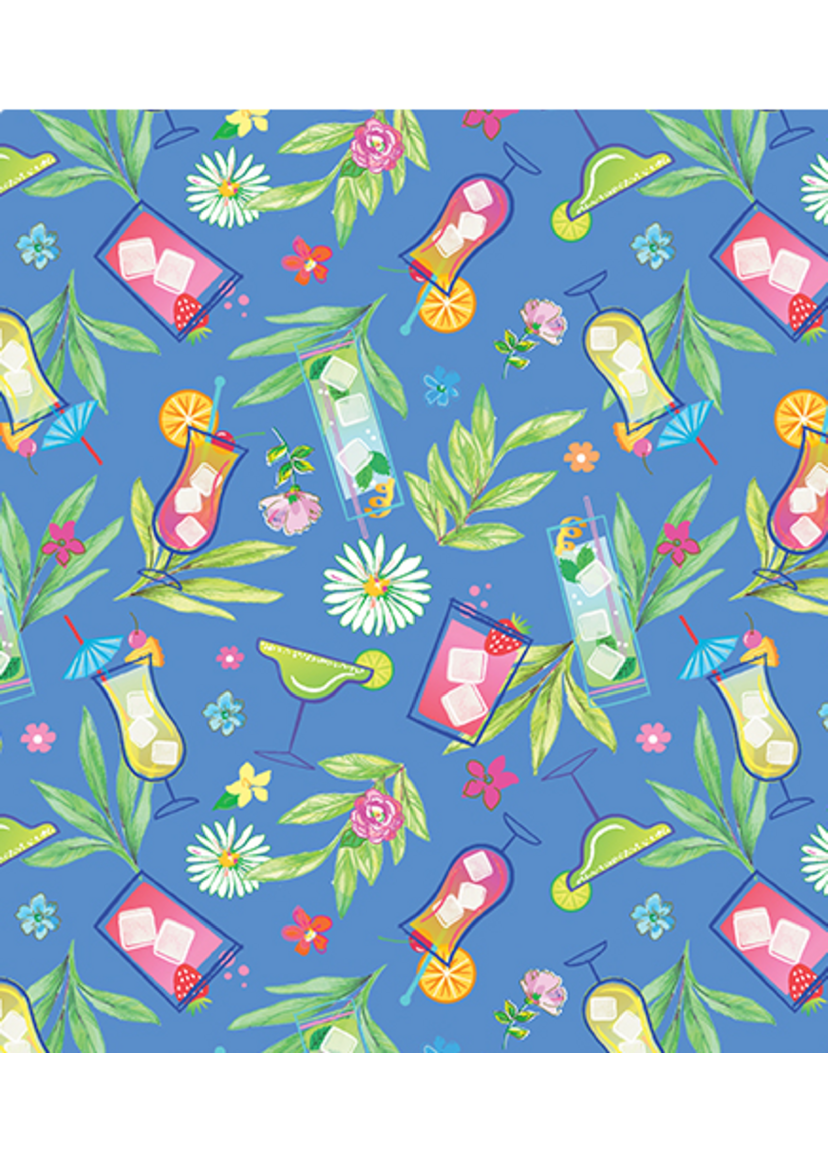 Benartex Tropical Splash By Kanvas Studios - Medium Blue  1 unit = 10cm = 4 inches