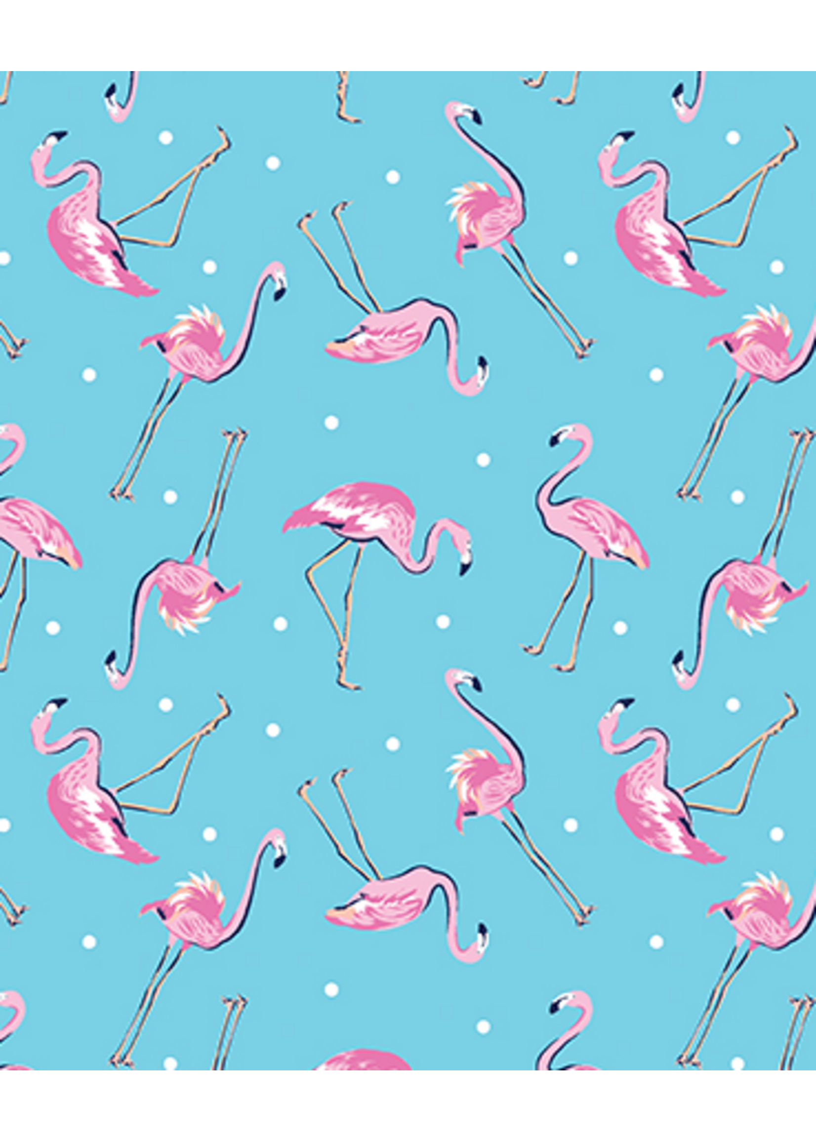 Benartex Tropical Splash By Kanvas Studios - Light Blue Flamingos
