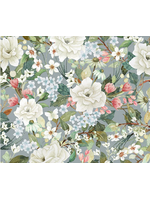 Studio E Fabrics Unexpected Red Digital Print Slate/Sage Flowers   1 unit = 10 cm = 4 inches