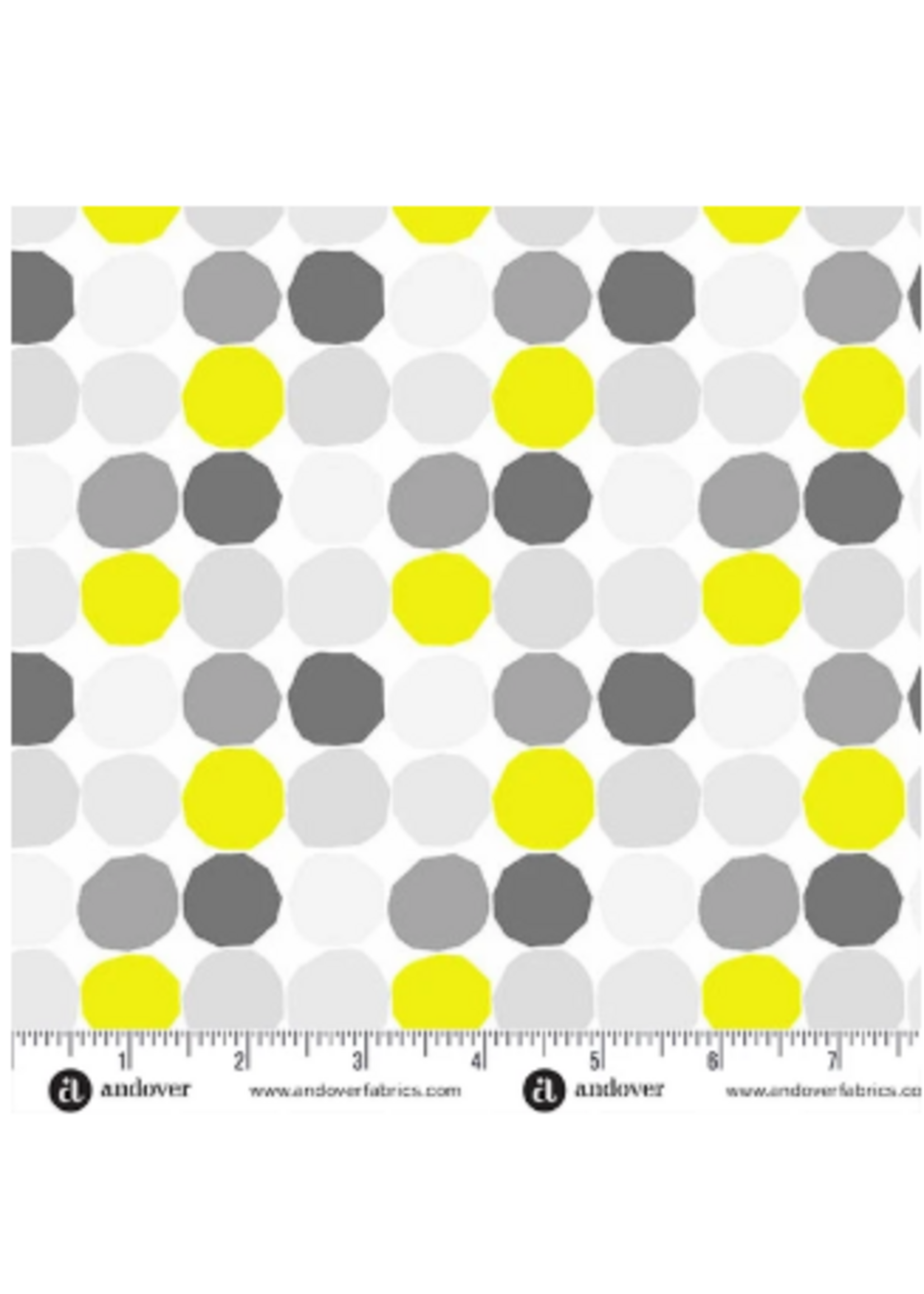 Andover Fabrics Prismatic Wonky Dots Dayglow  1 unit = 10 cm = 4 inches