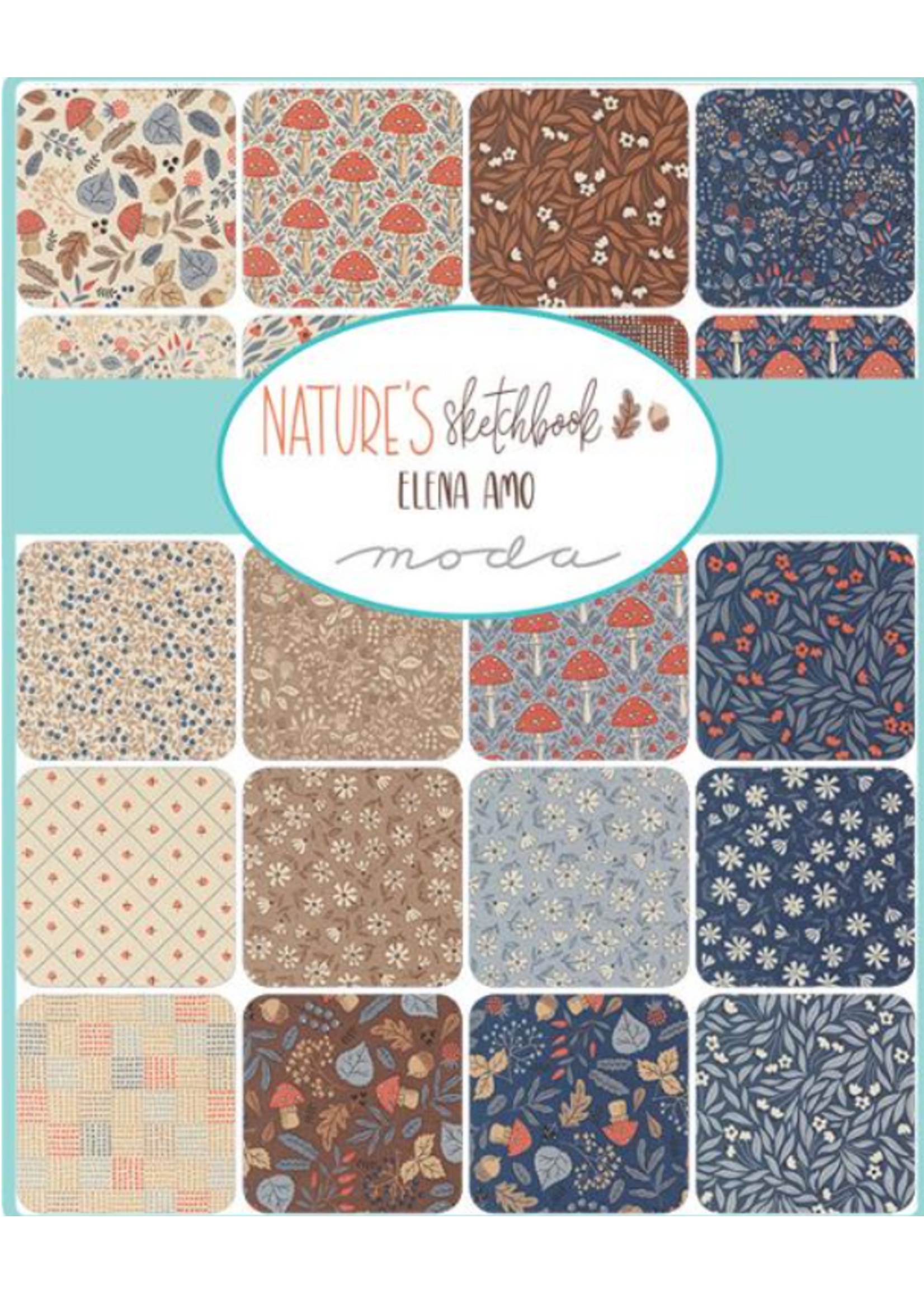 Moda Natures  Sketchbook By Elena Amo - Pearl  Jelly Roll