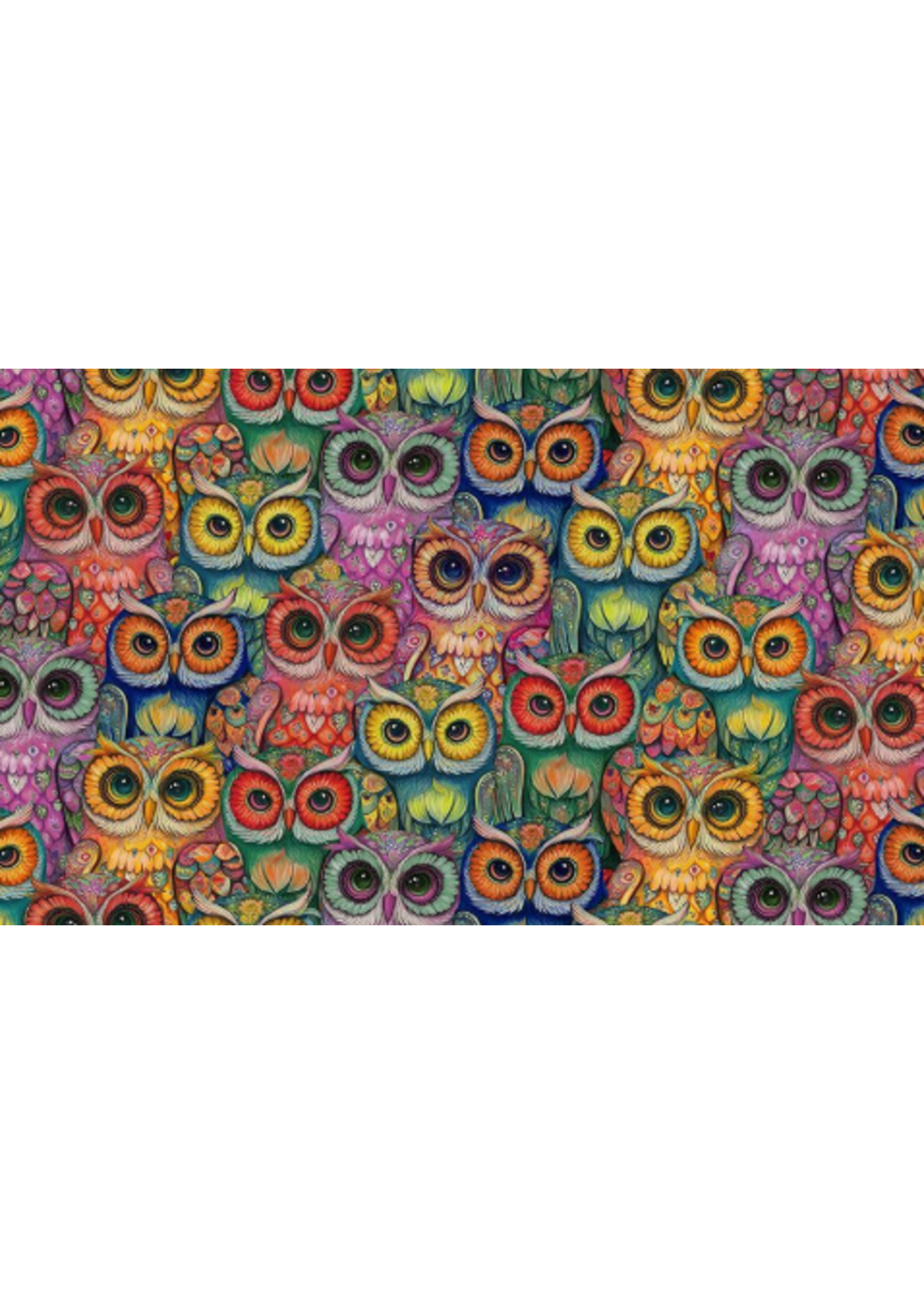 Timeless Treasures Wild Wings Packed Multi Owl 1 unit = 10cm = 4 inches
