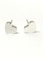 Royce and Oak Small Silver Heart Earrings