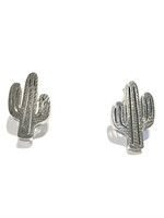 Royce and Oak Cactus Earrings Silver