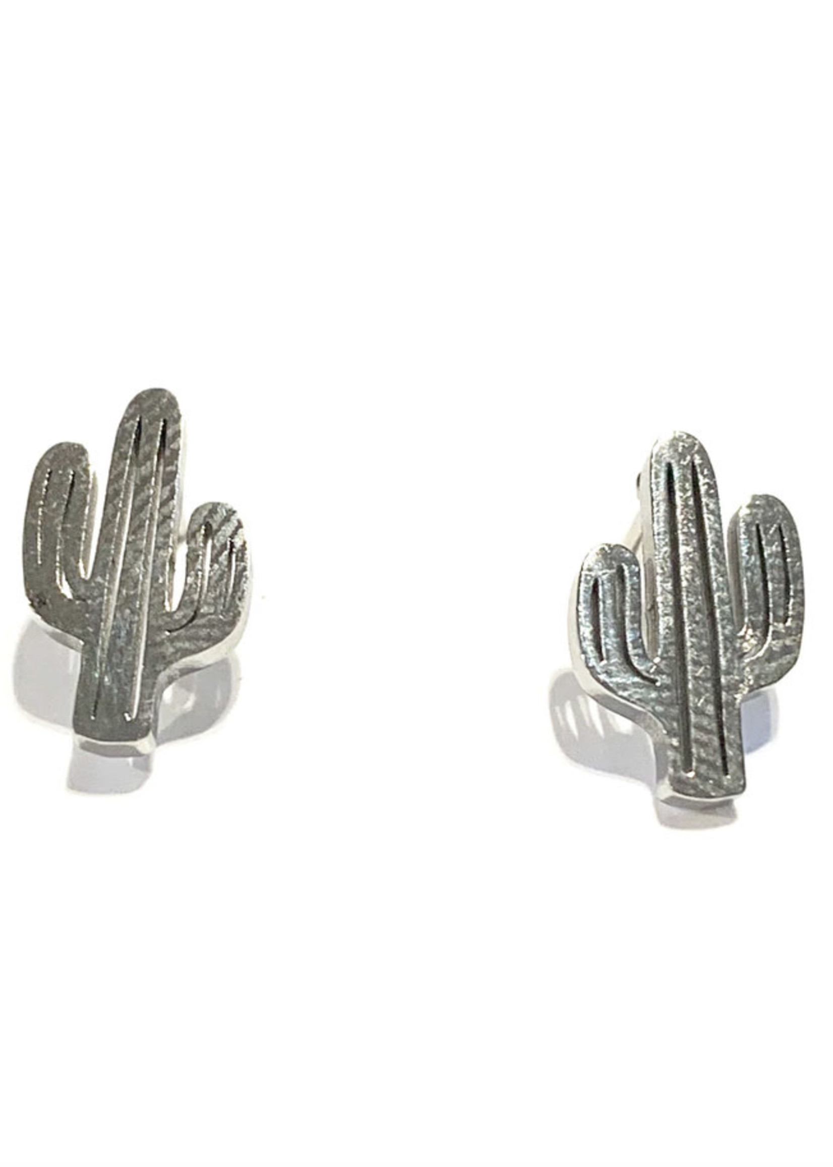 Royce and Oak Cactus Earrings Silver